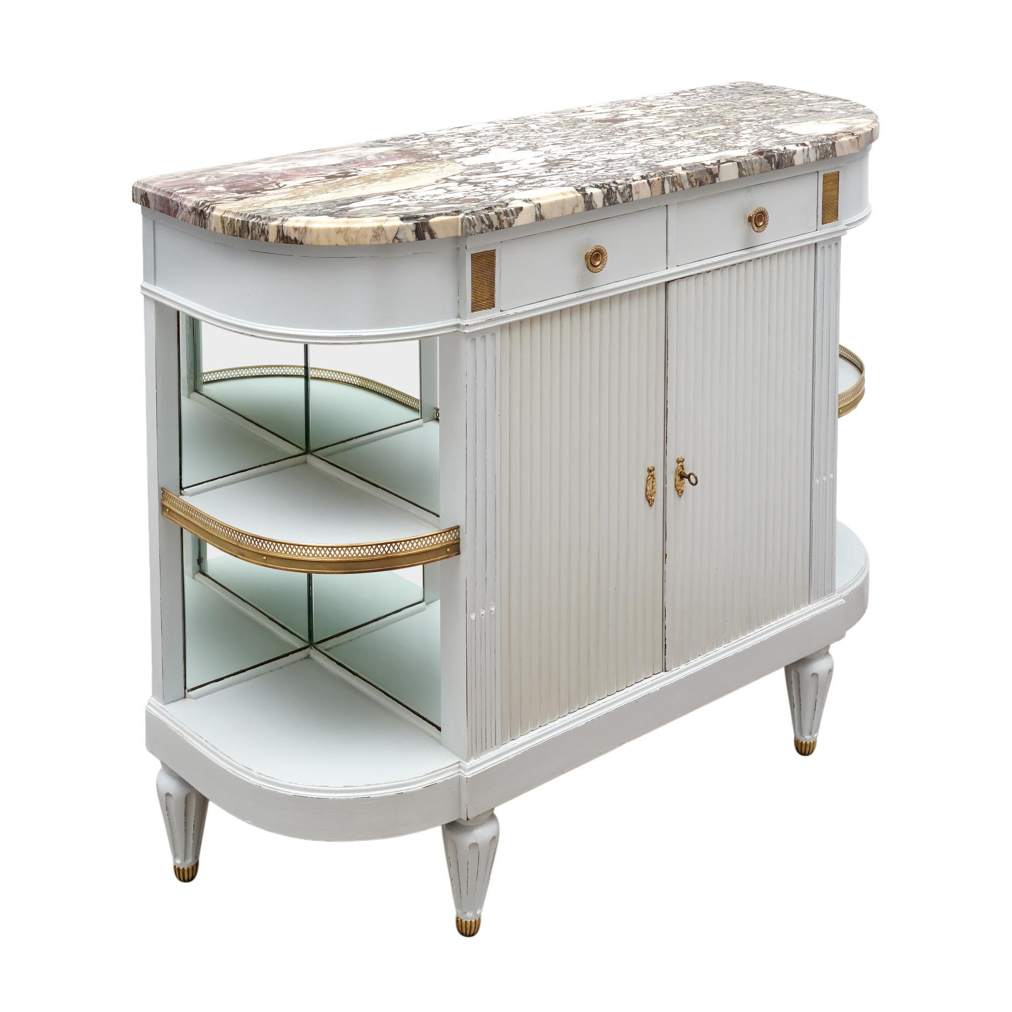 Louis XVI Style Painted Demilune Buffet For Sale 1