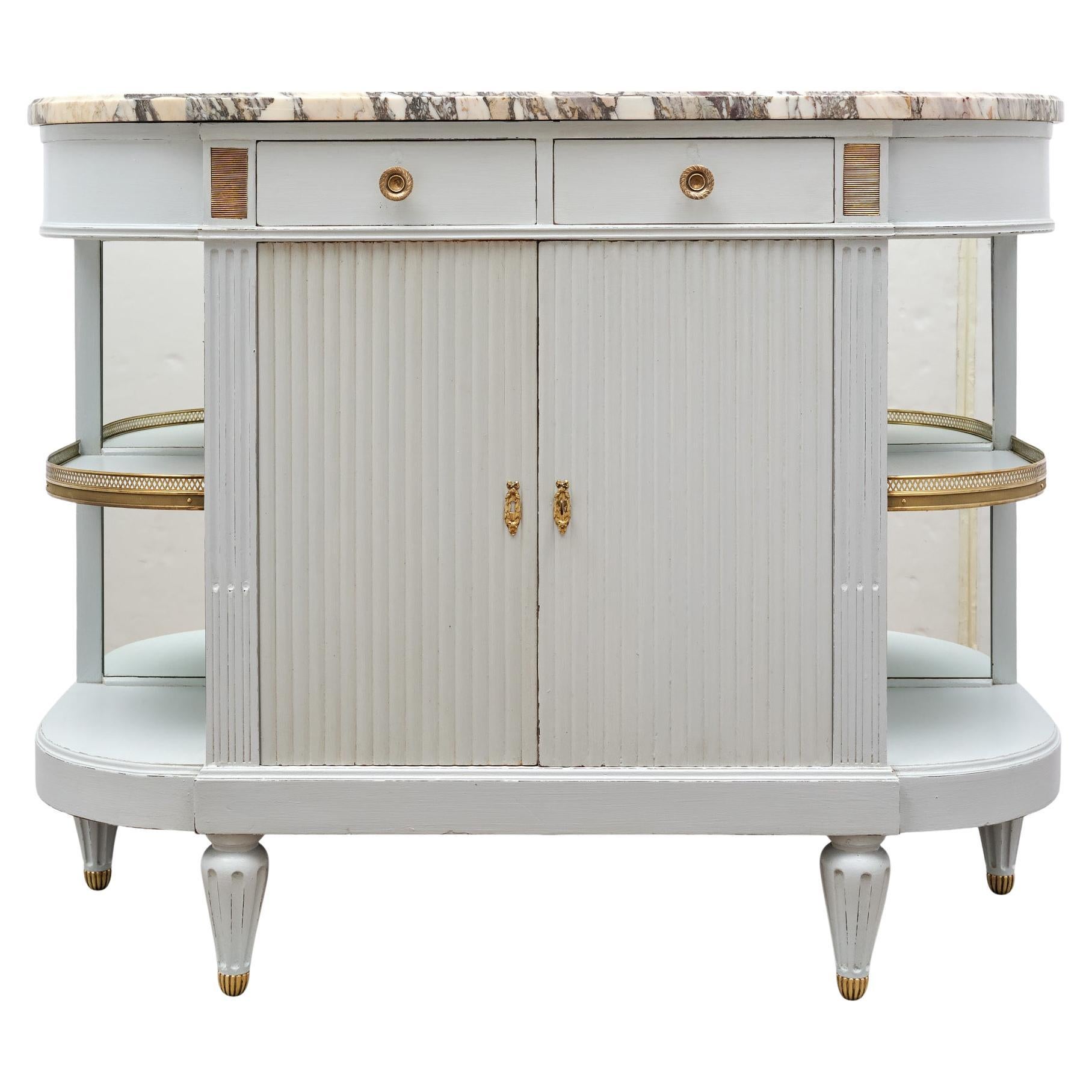 Louis XVI Style Painted Demilune Buffet For Sale