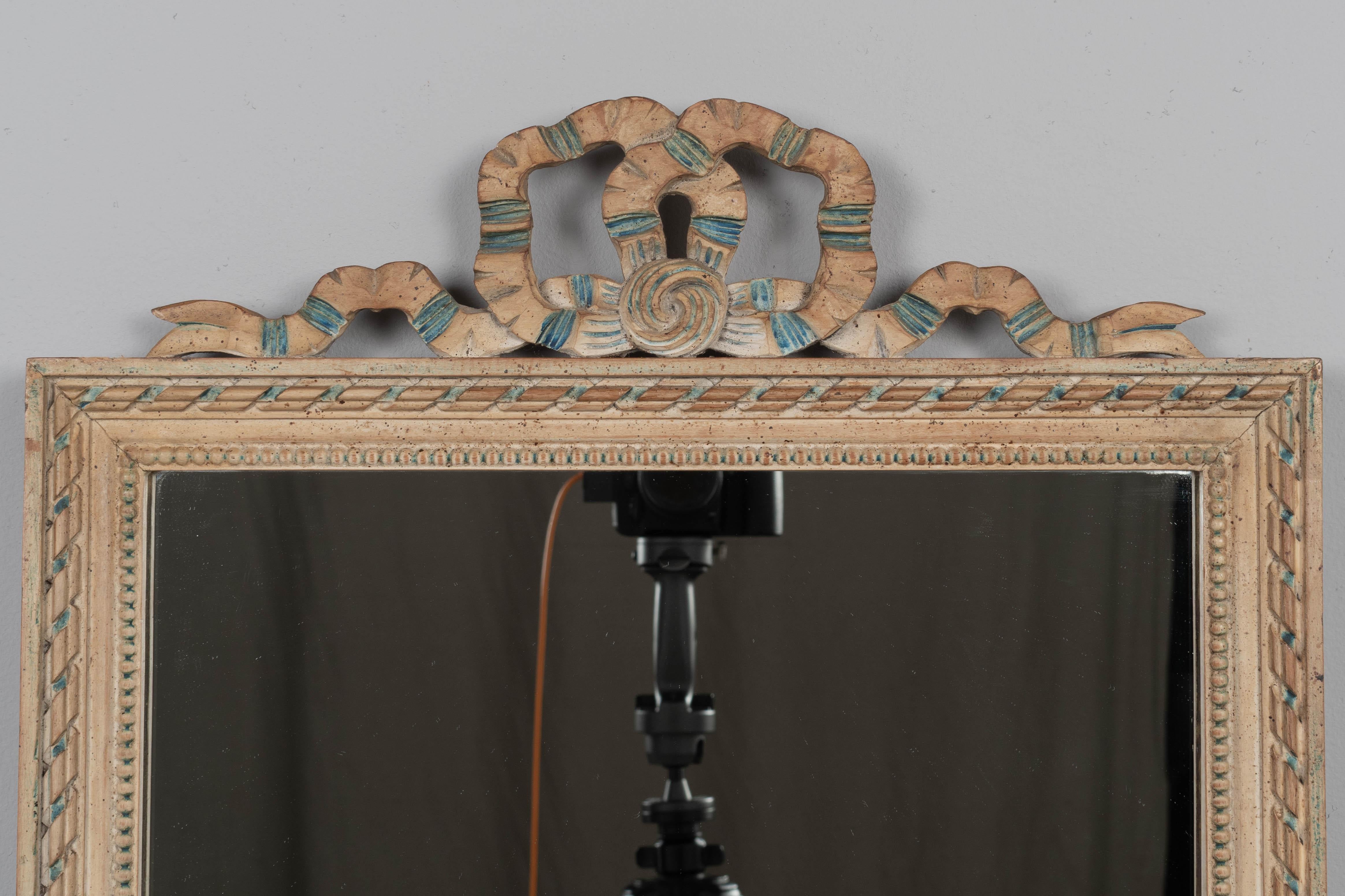 Louis XVI Style Painted Demilune Console & Mirror For Sale 3