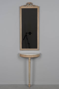 Louis XVI Style Painted Demilune Console & Mirror