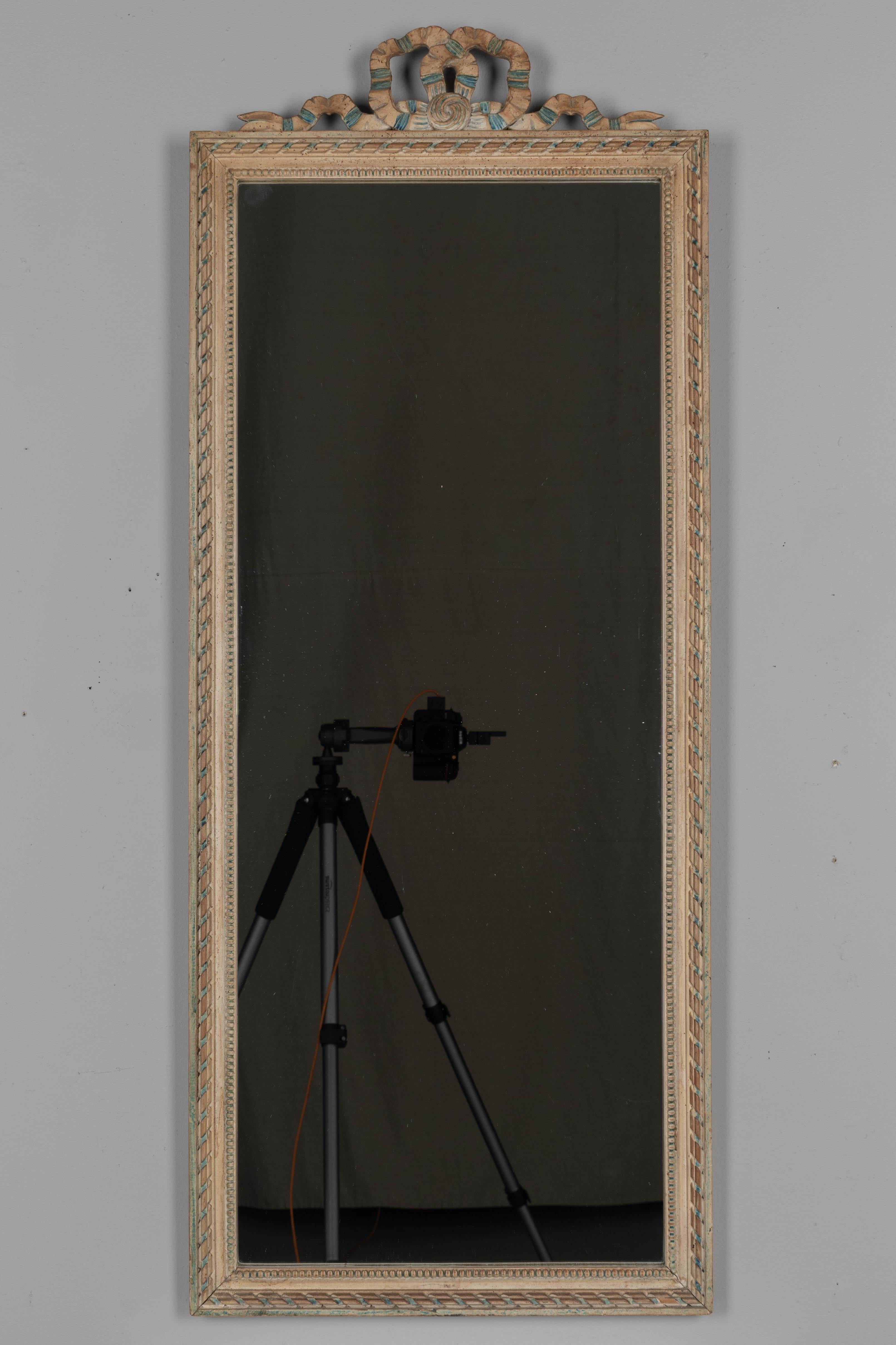 Louis XVI Style Painted Demilune Console & Mirror For Sale 2