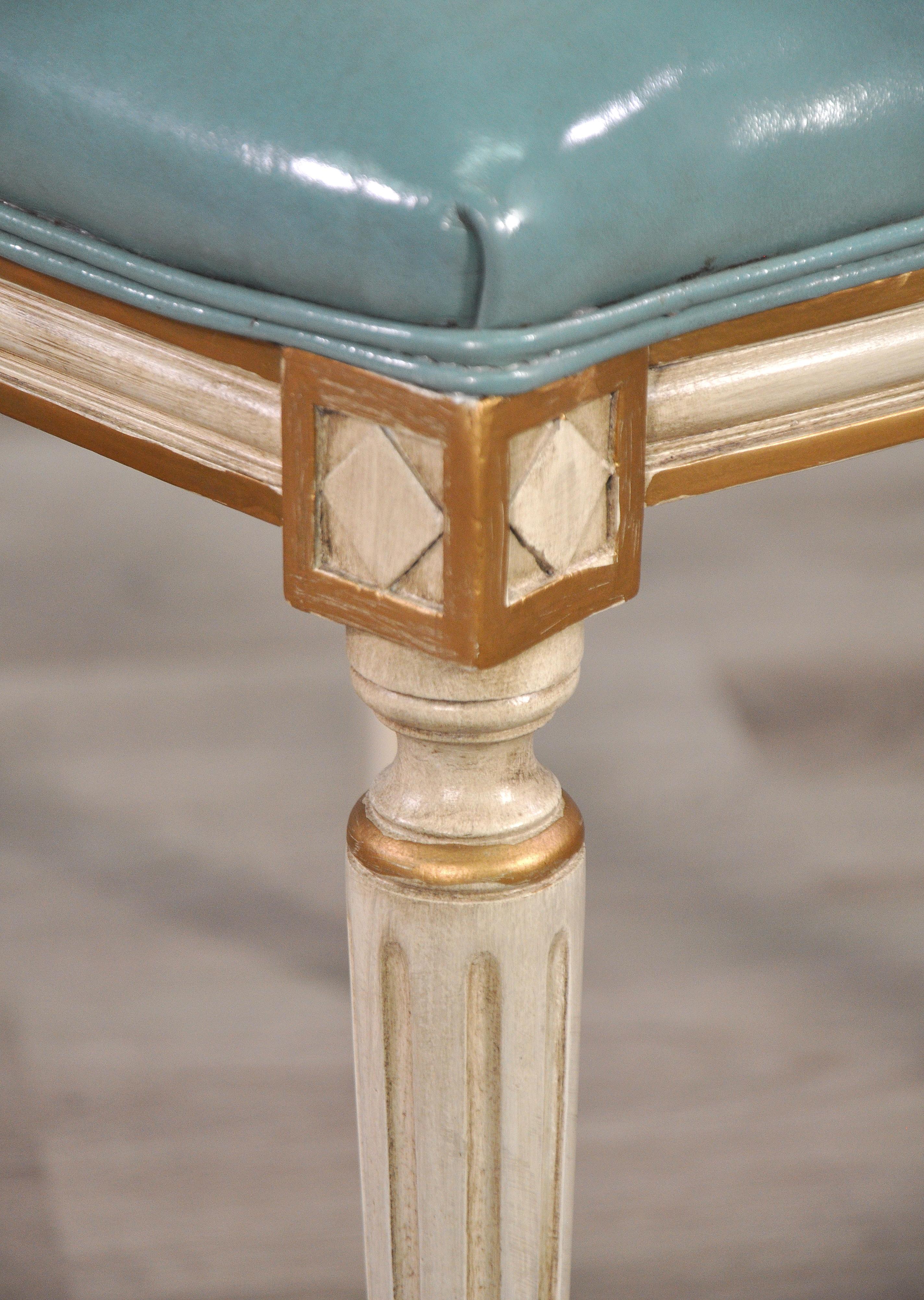 American Louis XVI Style Painted Dining Chairs with Cane Backs - a Pair