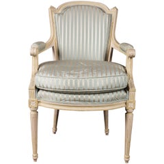 Louis XVI Style Painted Fauteuil or Open Armchair