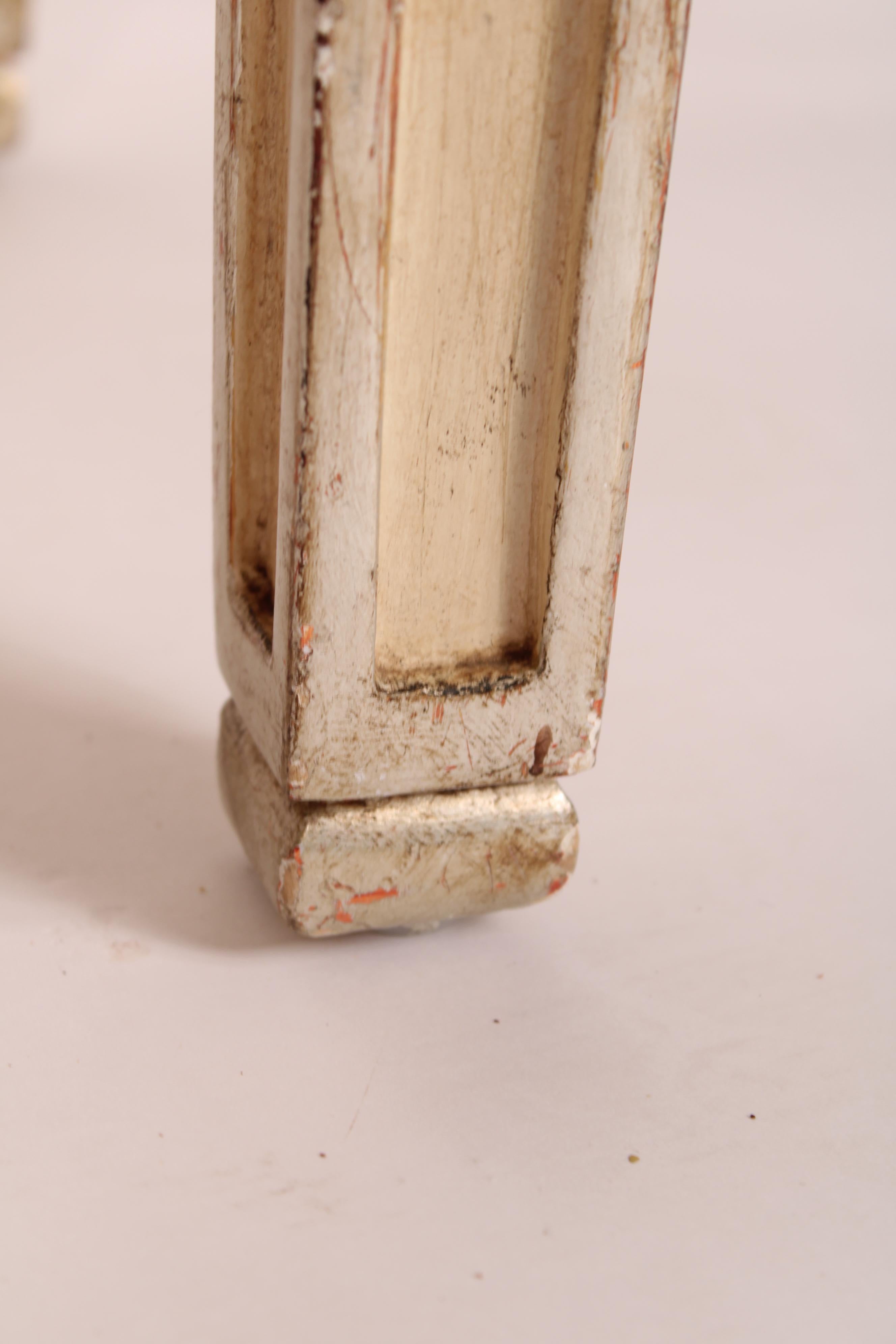 Louis XVI Style Painted Marble Top Console Table For Sale 8