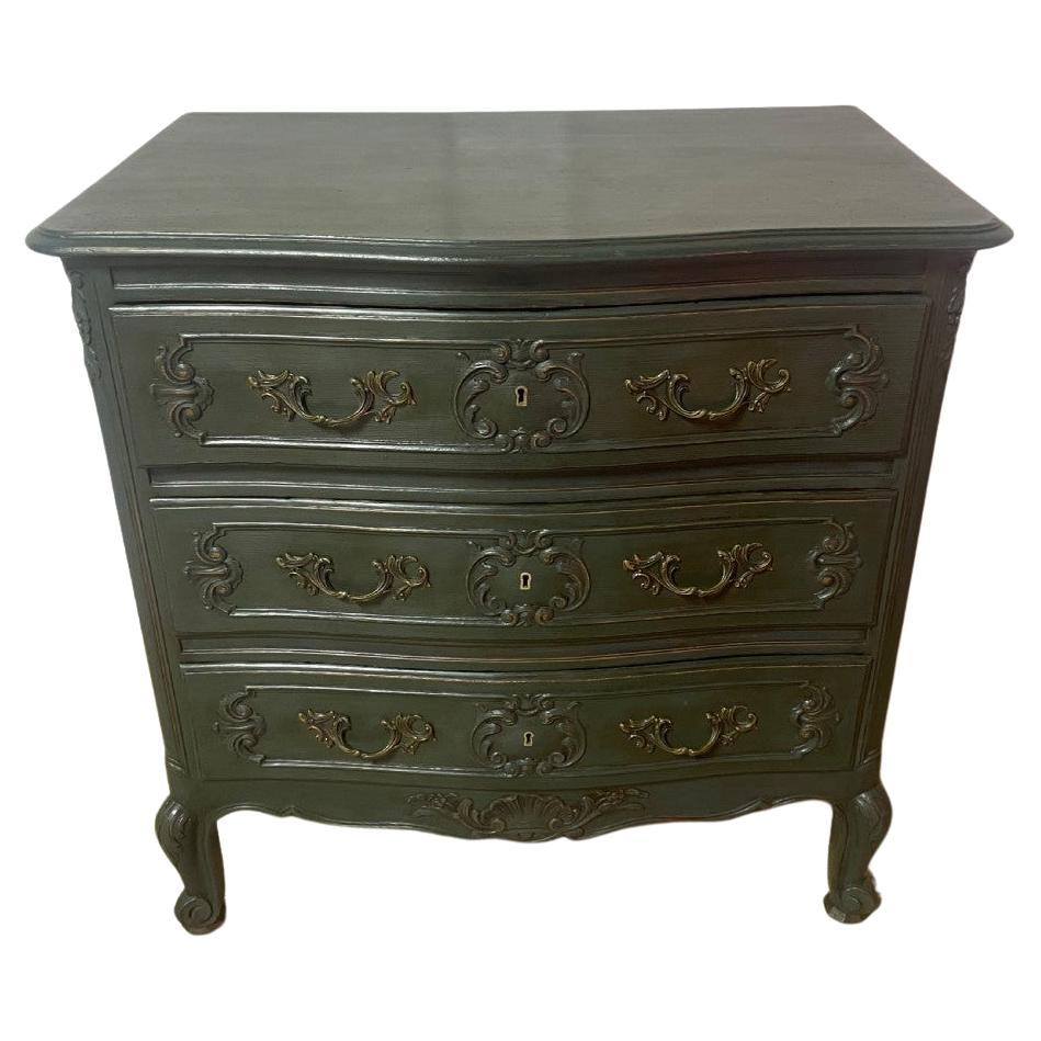 Louis XVI style painted oak chest of drawers / commode For Sale