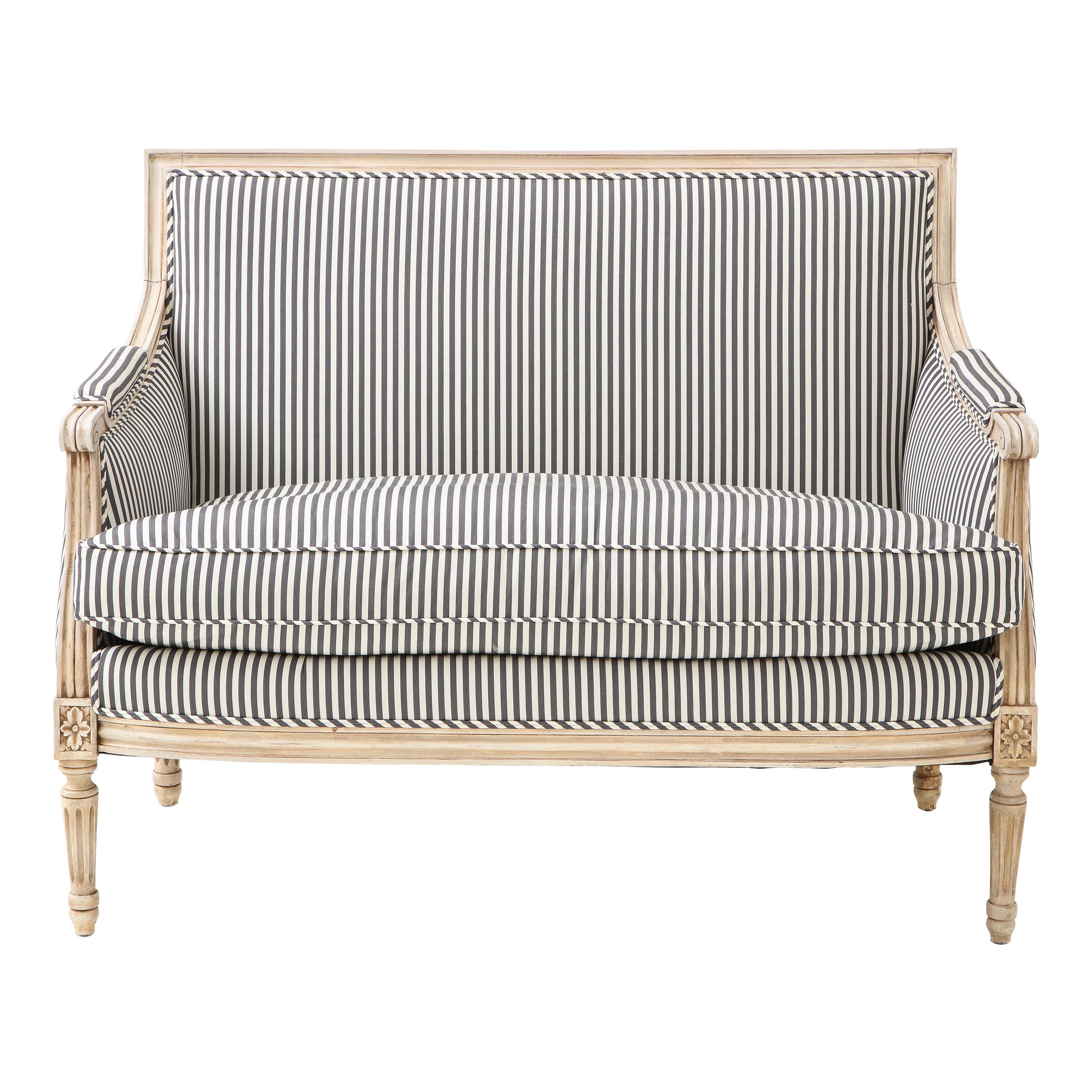 Louis XVI Style Painted Settee at 1stDibs