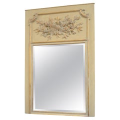 Louis XVI Style Painted Trumeau Mirror with Some Gilt Accents