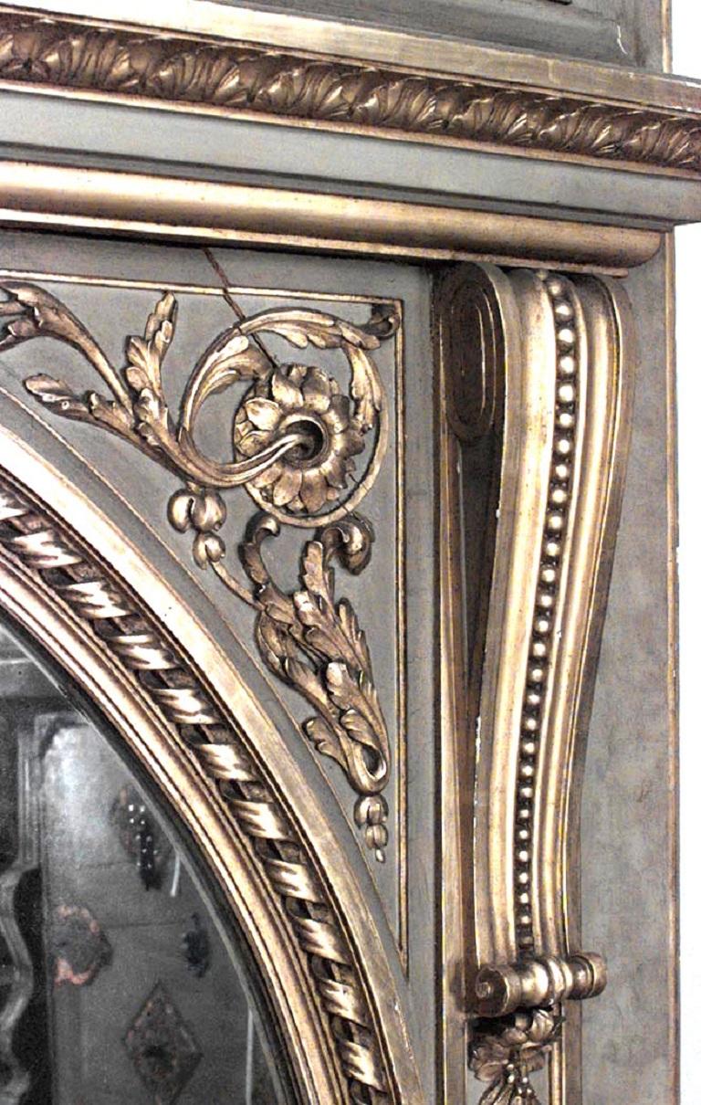 Unknown Louis XVI Style Painted Trumeau / Wall Mirror For Sale