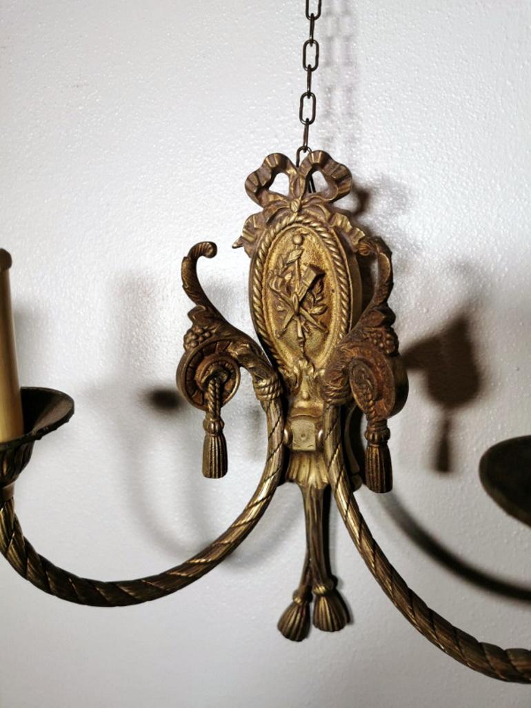 Louis XVI Style Pair of French Wall Sconces in Gilt Bronze 5