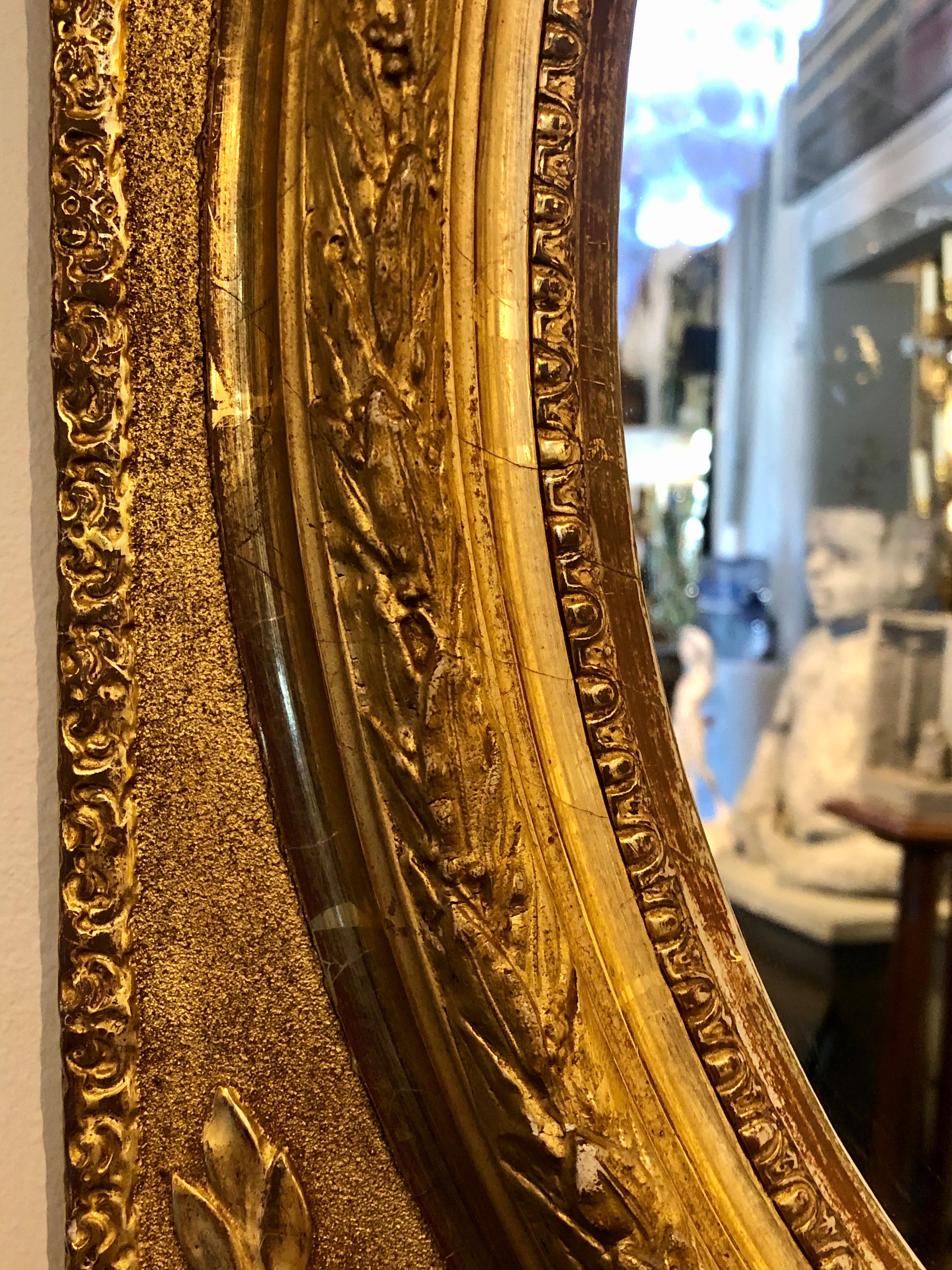 20th Century Louis XVI Style Pair of Mirror in Gilt Frames