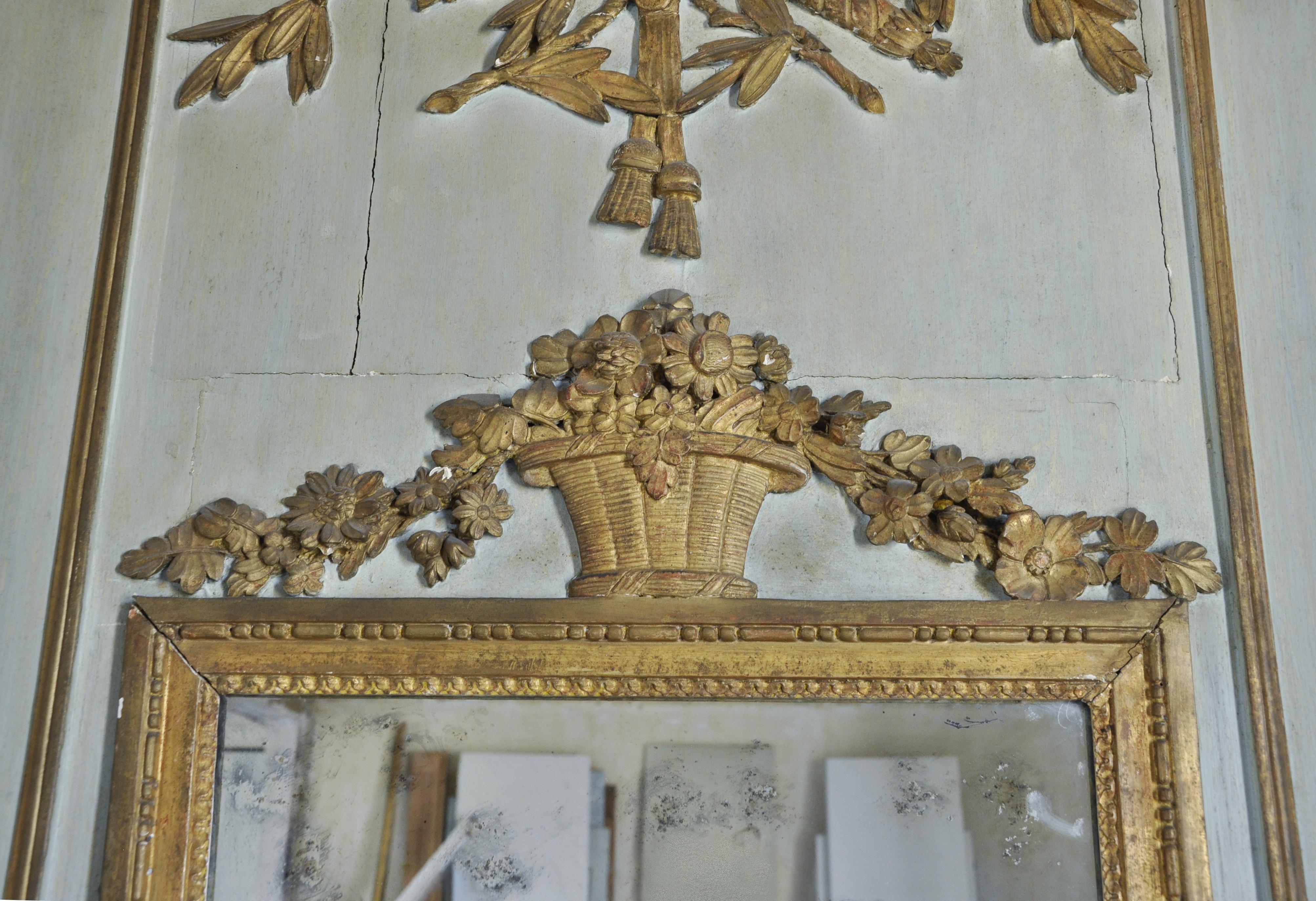 Louis XVI Style Paneling with Louis XVI Period Mantel and Trumeau For Sale 3