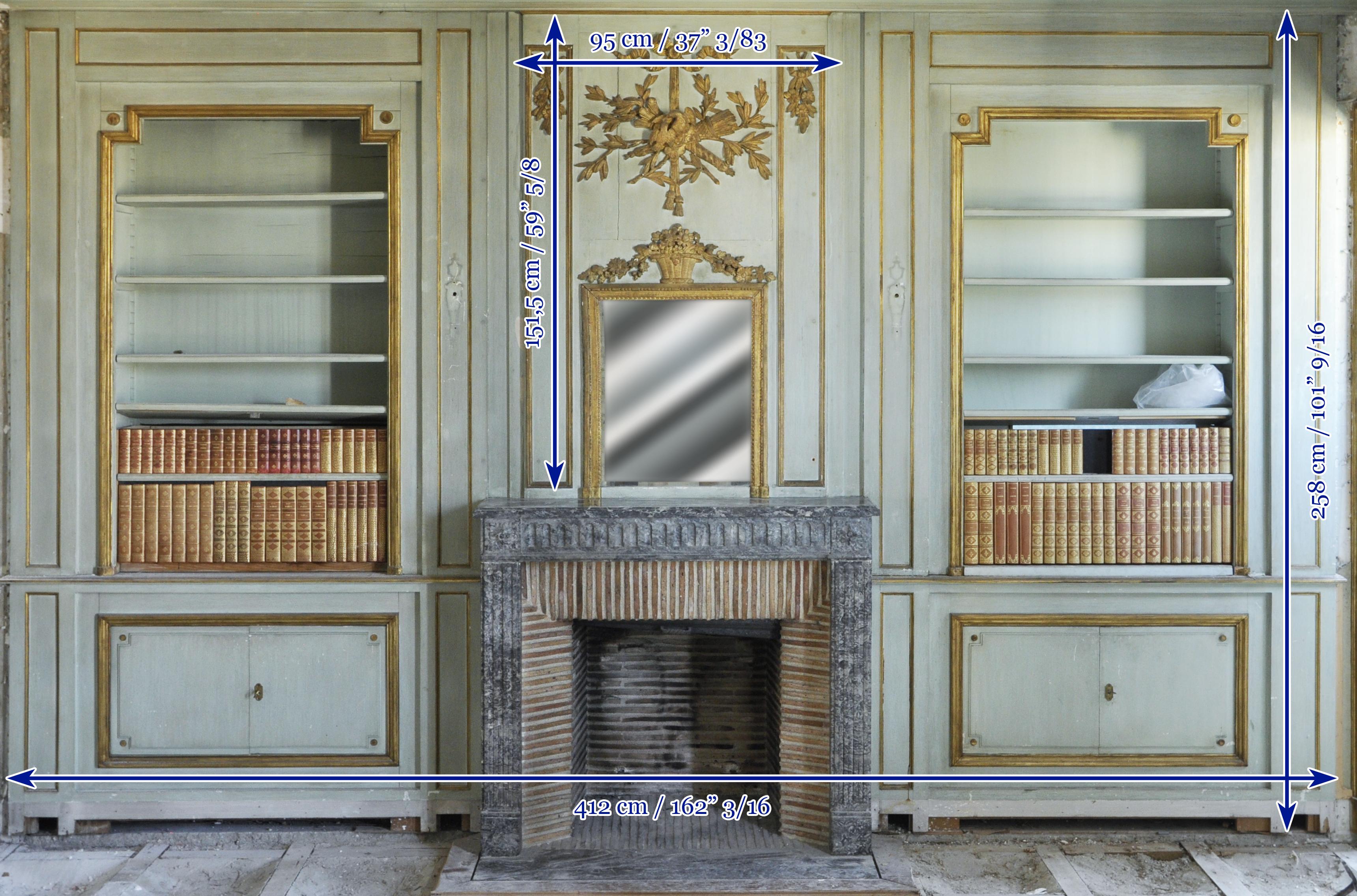 Louis XVI Style Paneling with Louis XVI Period Mantel and Trumeau For Sale 12