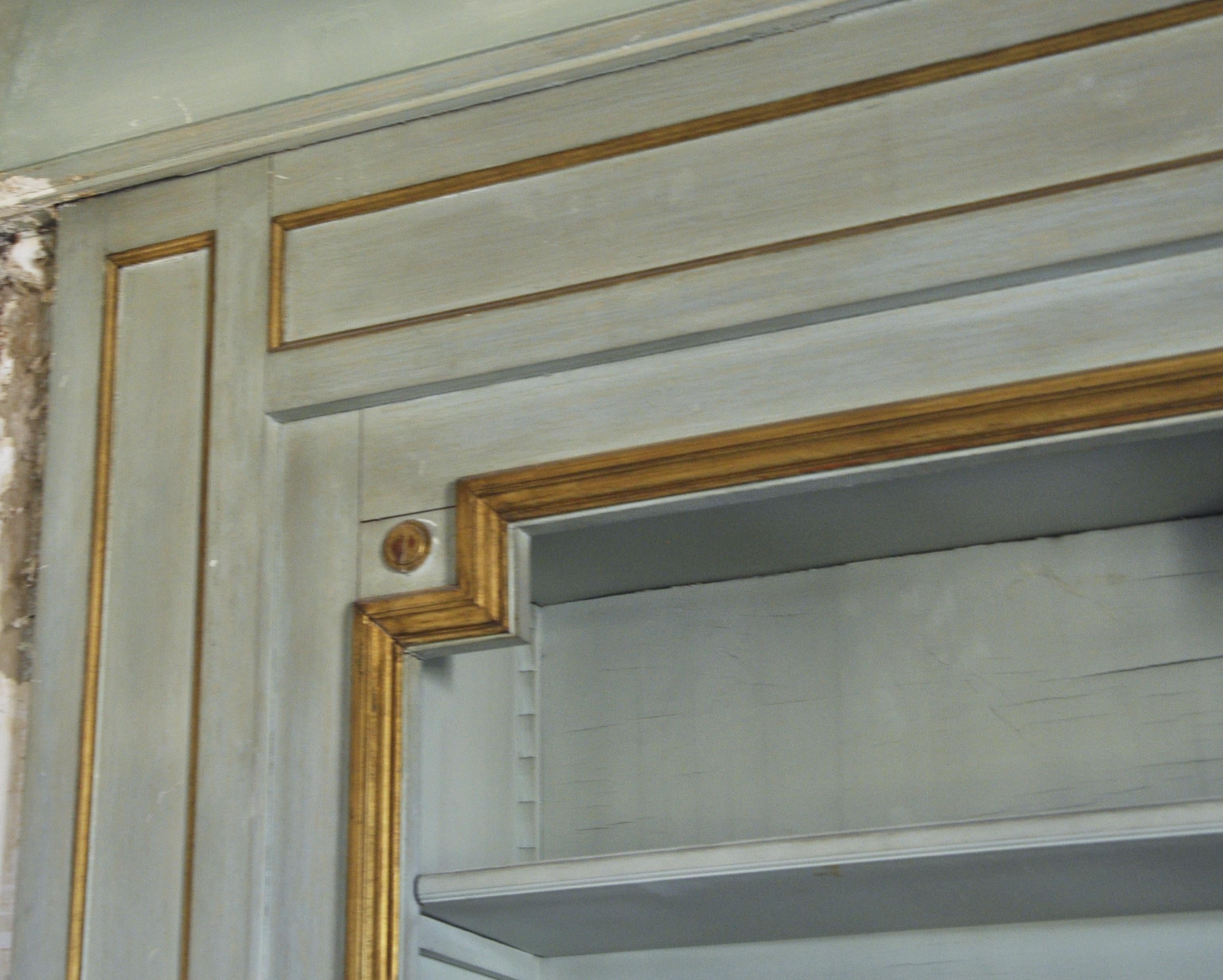 French Louis XVI Style Paneling with Louis XVI Period Mantel and Trumeau For Sale