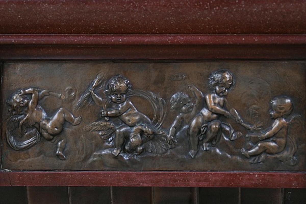 Bronze Louis XVI Style Panelling with Louis XVI Period Mantel and Trumeau For Sale
