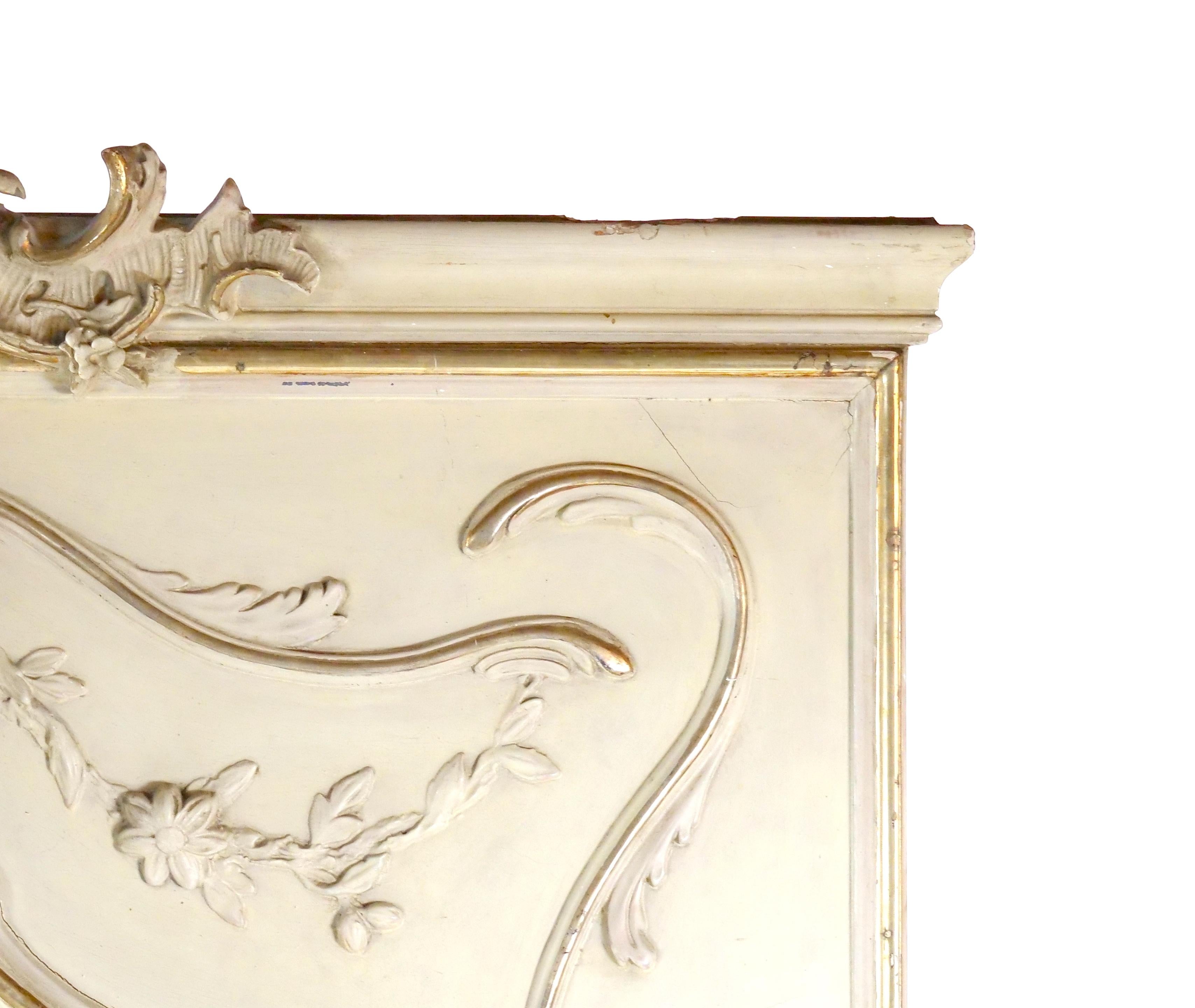 Louis XVI Style Parcel Gilt / White Painted Pier  / Trumeau Mirror For Sale 5