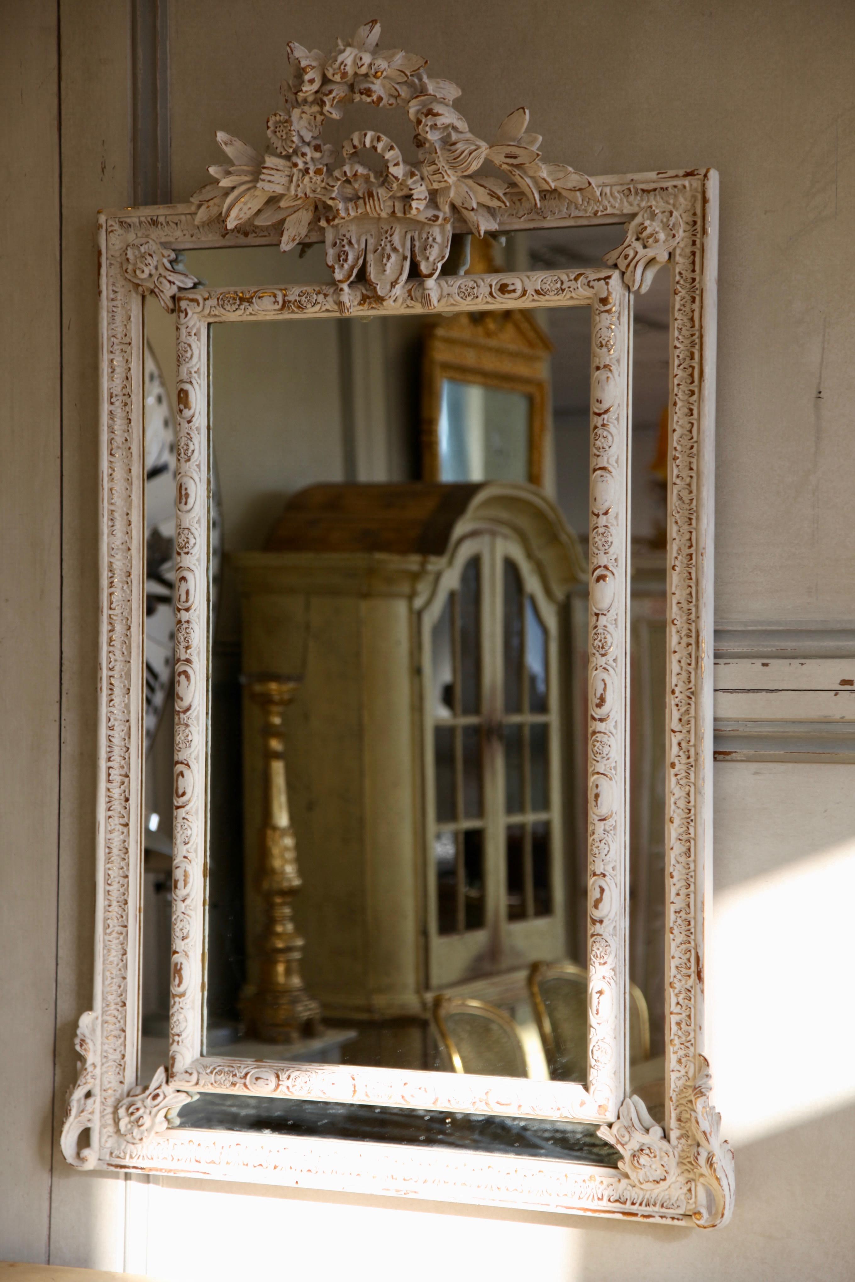 Wood Louis XVI Style Parclose Mirror Made by La Maison London