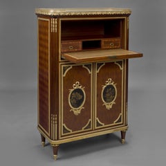 Louis XVI Style Parquetry, Gilt-Bronze and Lacquer Mounted Petit Secretaire Cabi