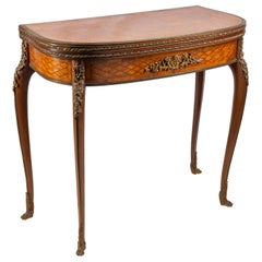 Antique Louis XVI Style Parquetry Inlaid Card Table, circa 1890 Linke Style