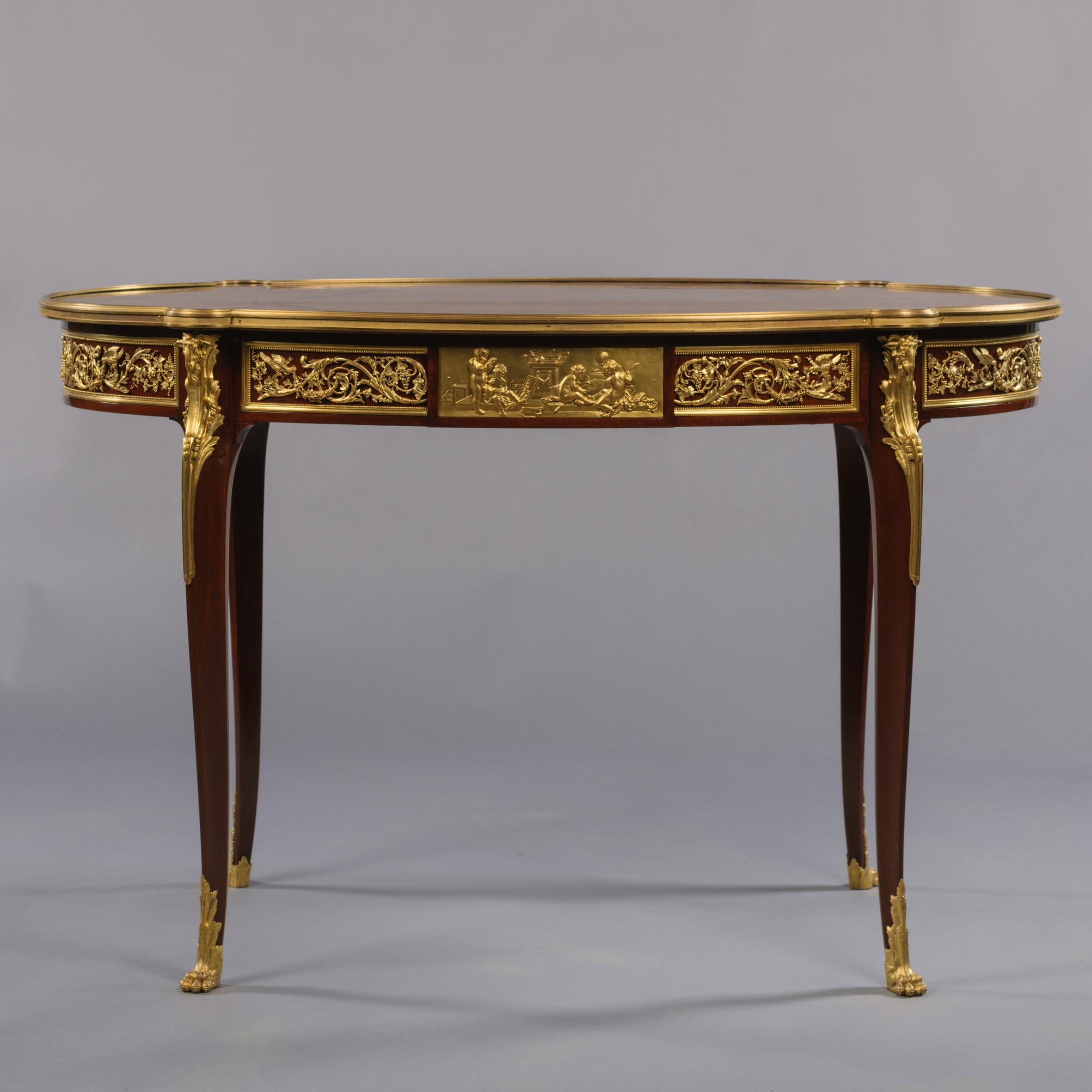 French Louis XVI Style Parquetry Inlaid Centre Table For Sale