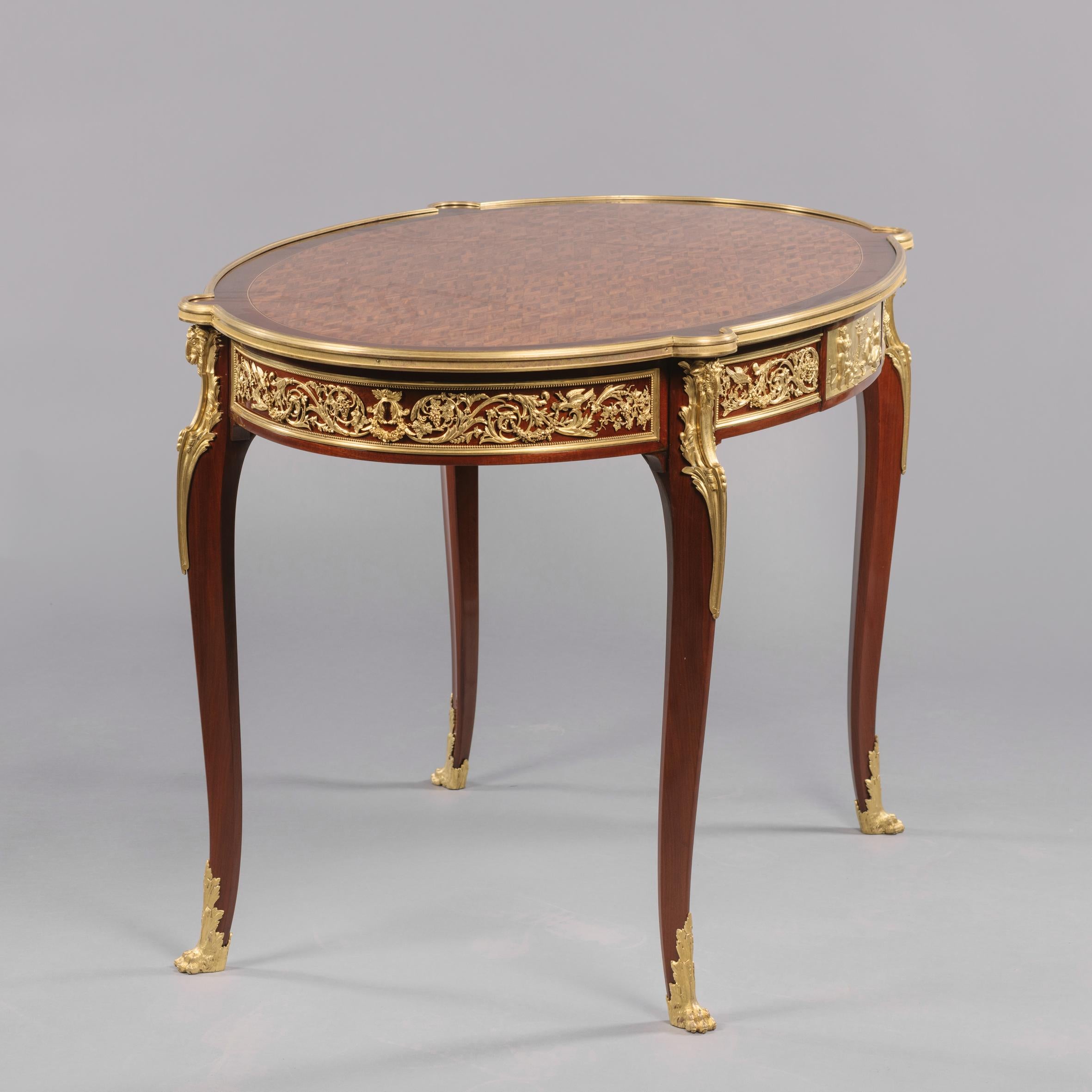 19th Century Louis XVI Style Parquetry Inlaid Centre Table For Sale