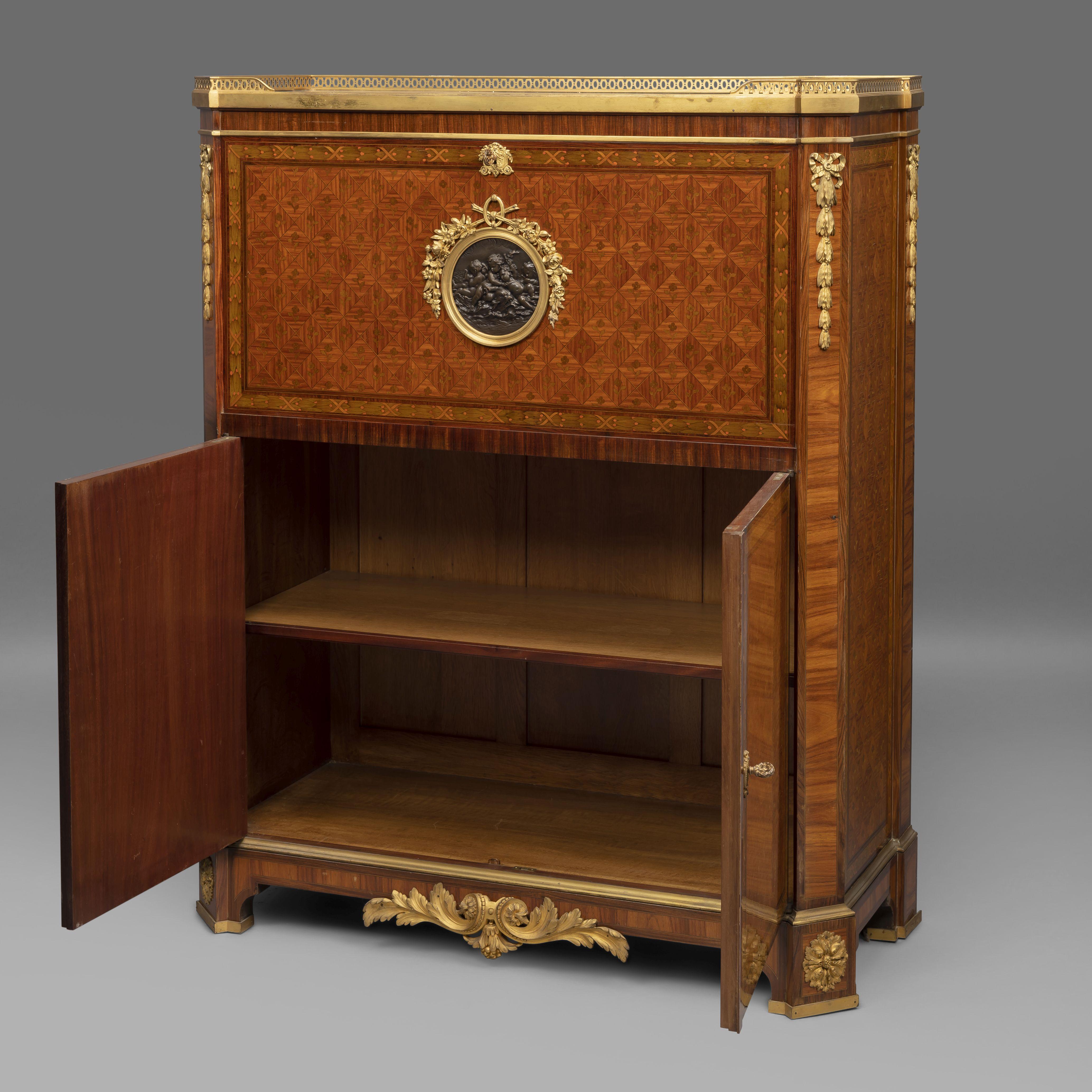 French Louis XVI Style Parquetry Secrétaire, circa 1890 For Sale
