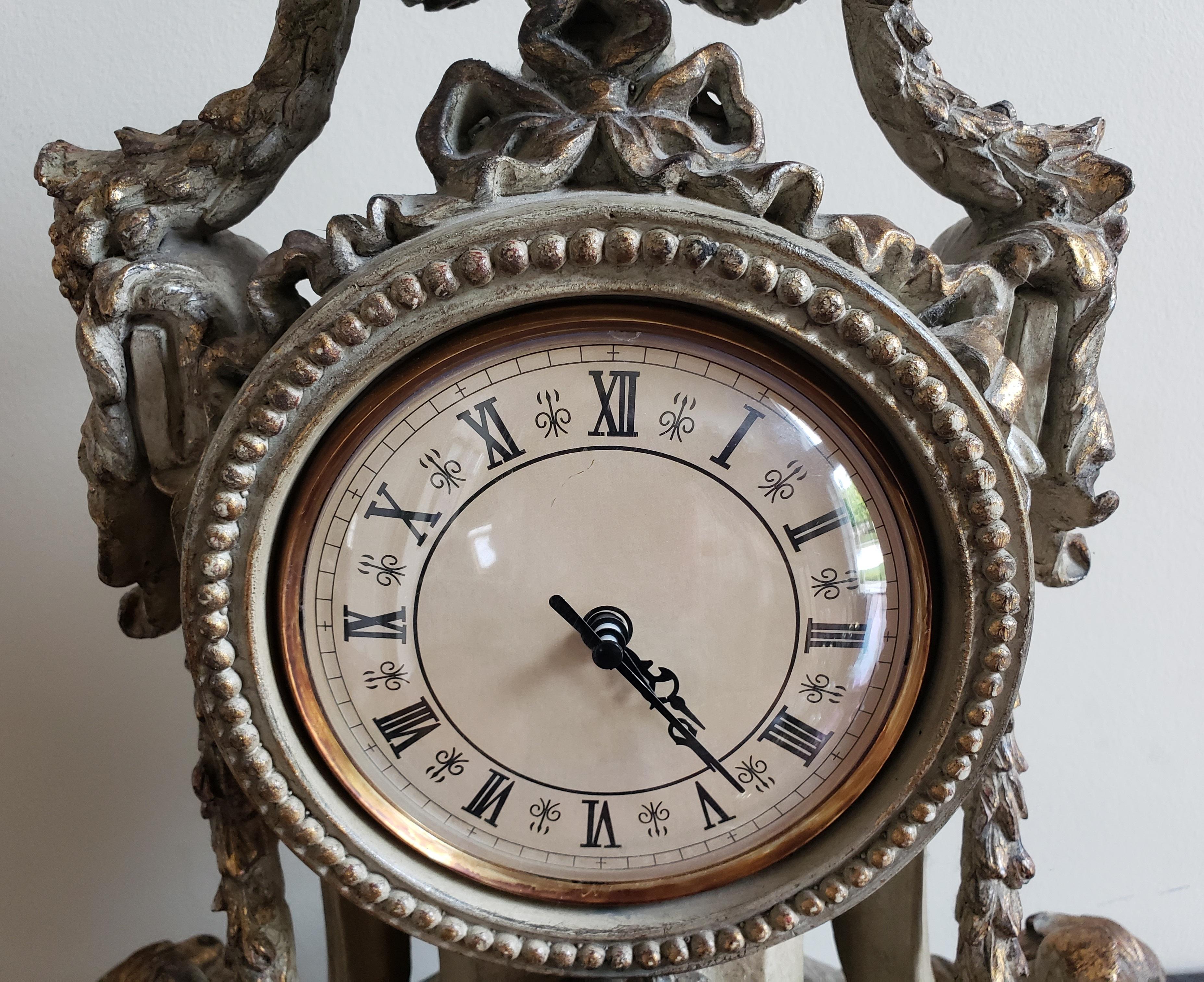 Louis XVI Style Partial Gilt Mounted Clock In Good Condition For Sale In Germantown, MD