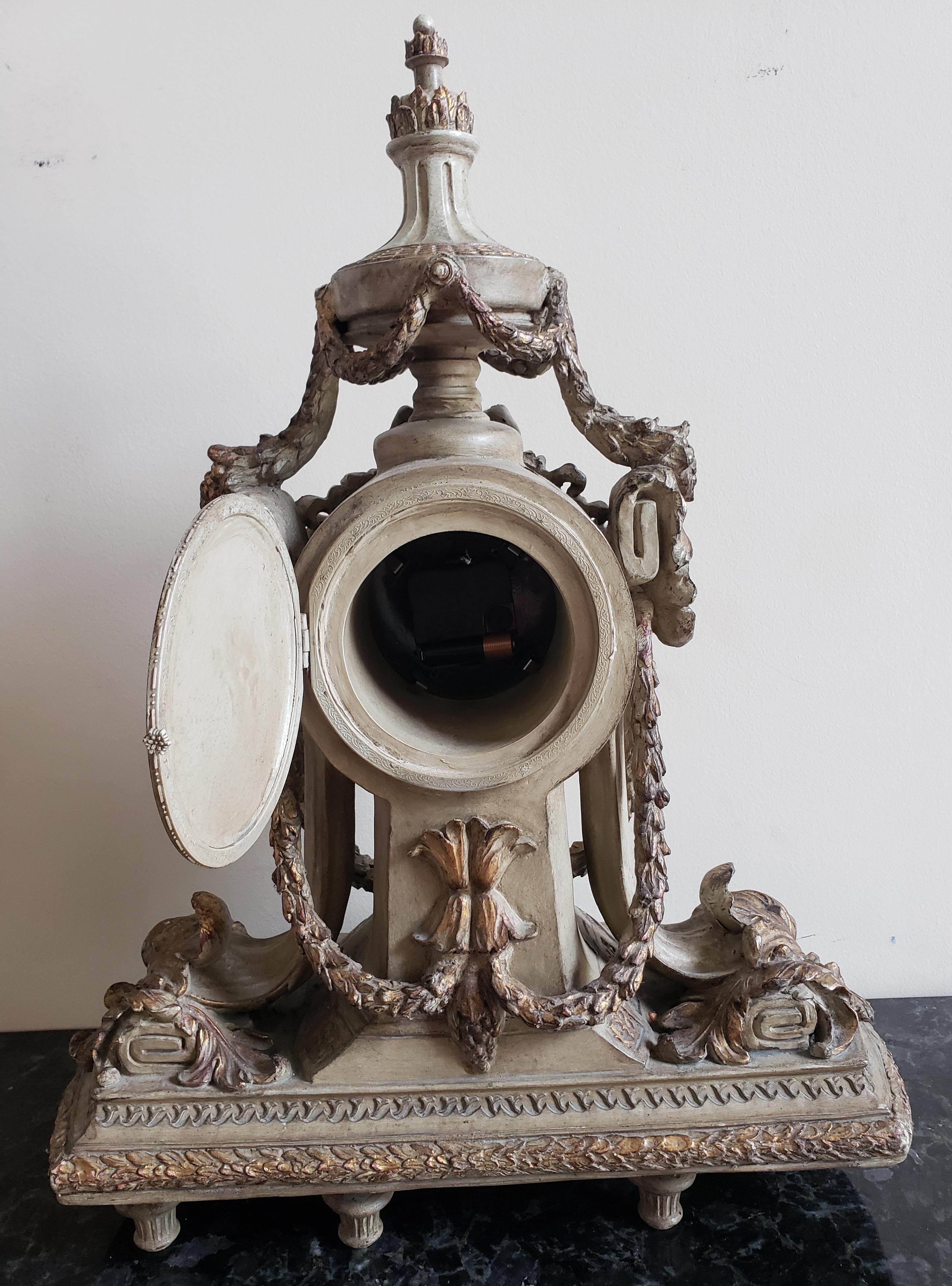 Composition Louis XVI Style Partial Gilt Mounted Clock For Sale