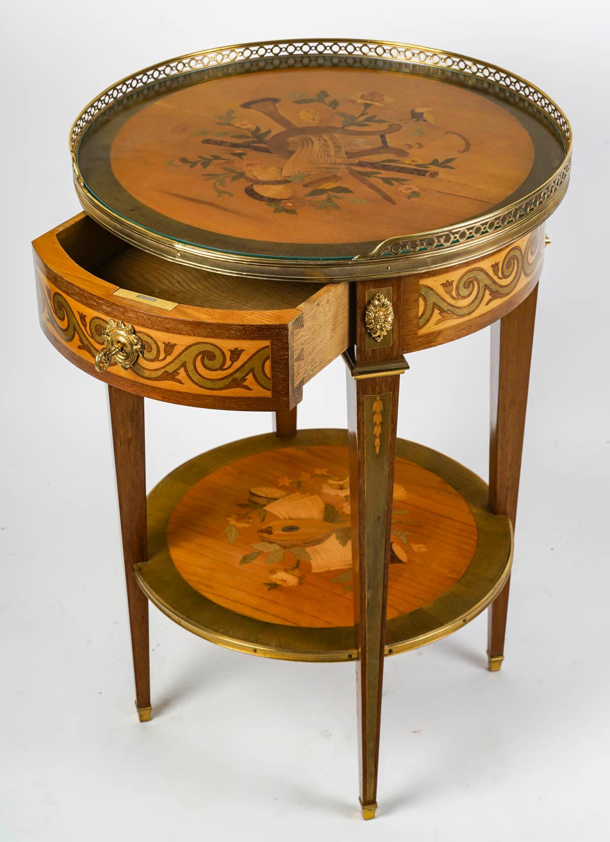 French Louis XVI Style Pedestal Table, 19th Century, Napoleon III Period.
