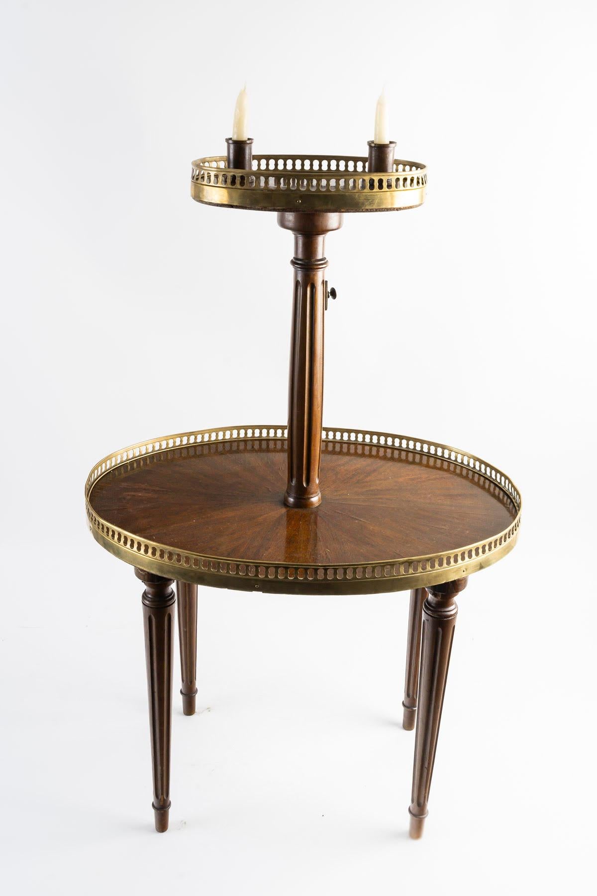 Gilt Louis XVI Style Pedestal Table and End of Sofa from the 19th Century.