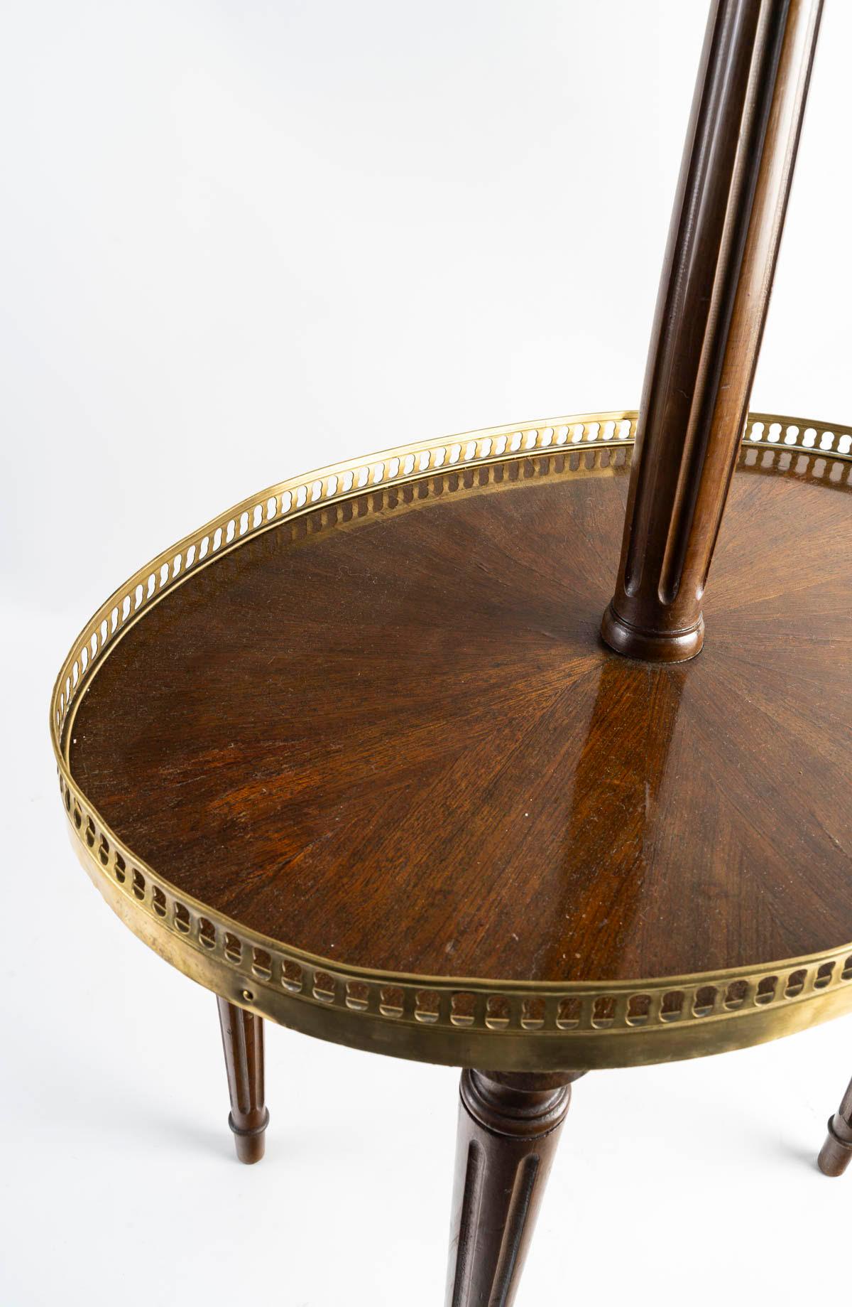 Brass Louis XVI Style Pedestal Table and End of Sofa from the 19th Century.