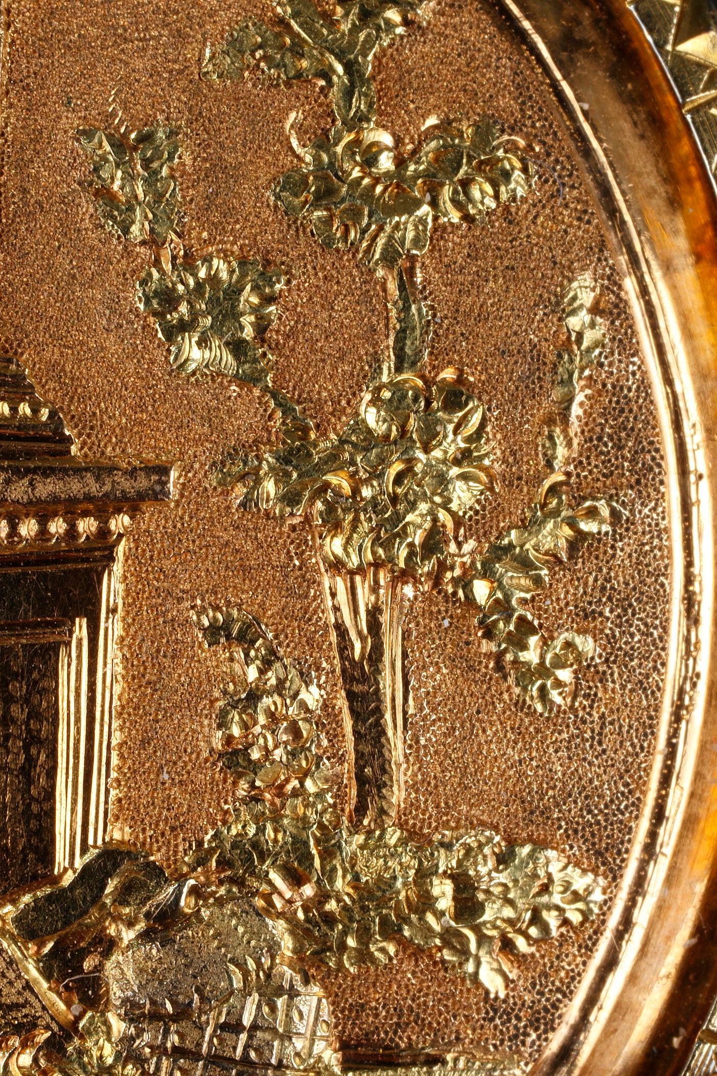 da uomo o donna Ciondolo stile Luigi XVI in oro, smalto e diamanti, XIX secolo in vendita