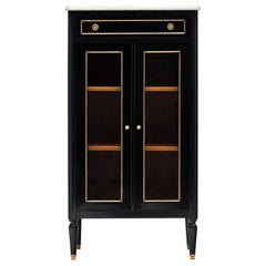 Louis XVI Style Petite Ebonized Bookcase