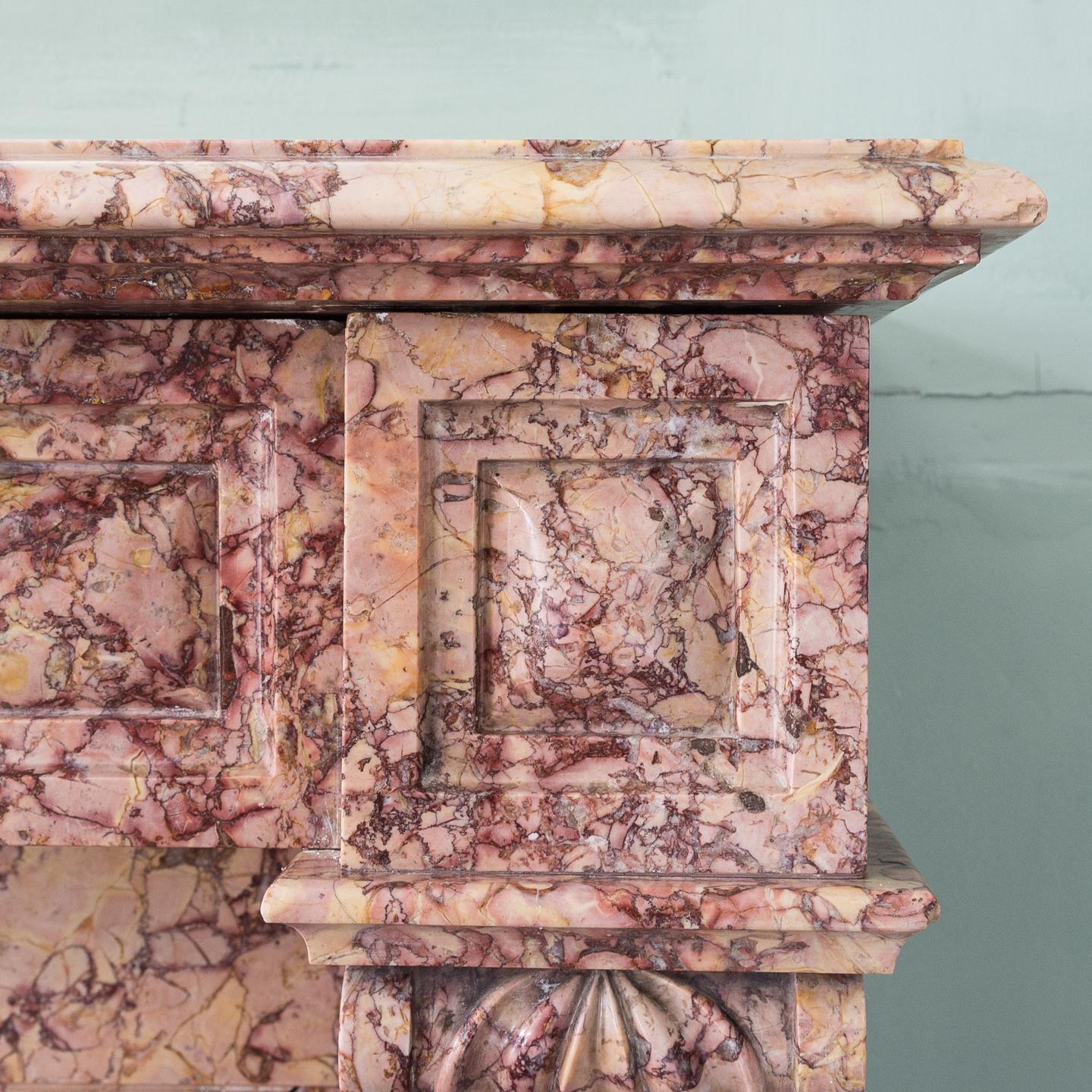 Louis XVI Style Pink Brocatello Fireplace In Good Condition In London, GB