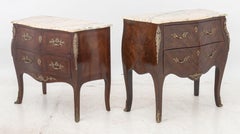 Louis XVI Style Pink Marble Top Bombe Commode, 2