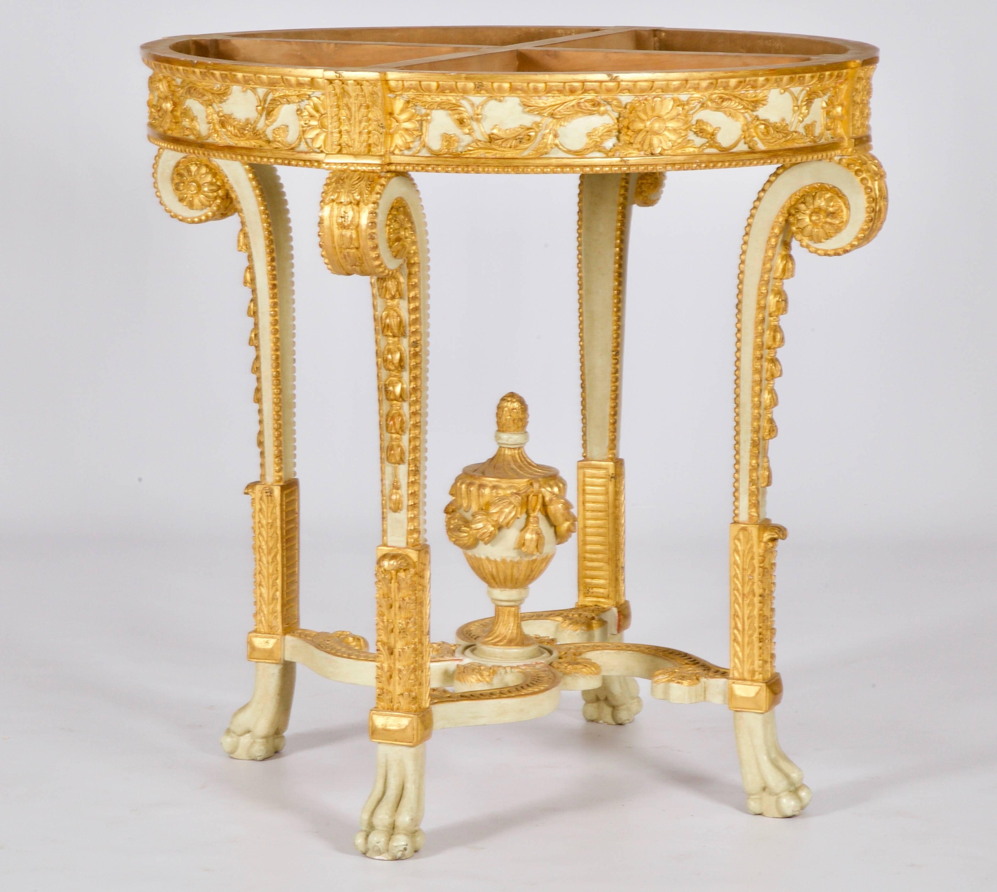 English Louis XVI Style Polychrome Console Table Reproduced by La Maison London