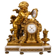 Porzellan-Figurenuhr im Louis-XVI.-Stil, allegorisch der Kunst