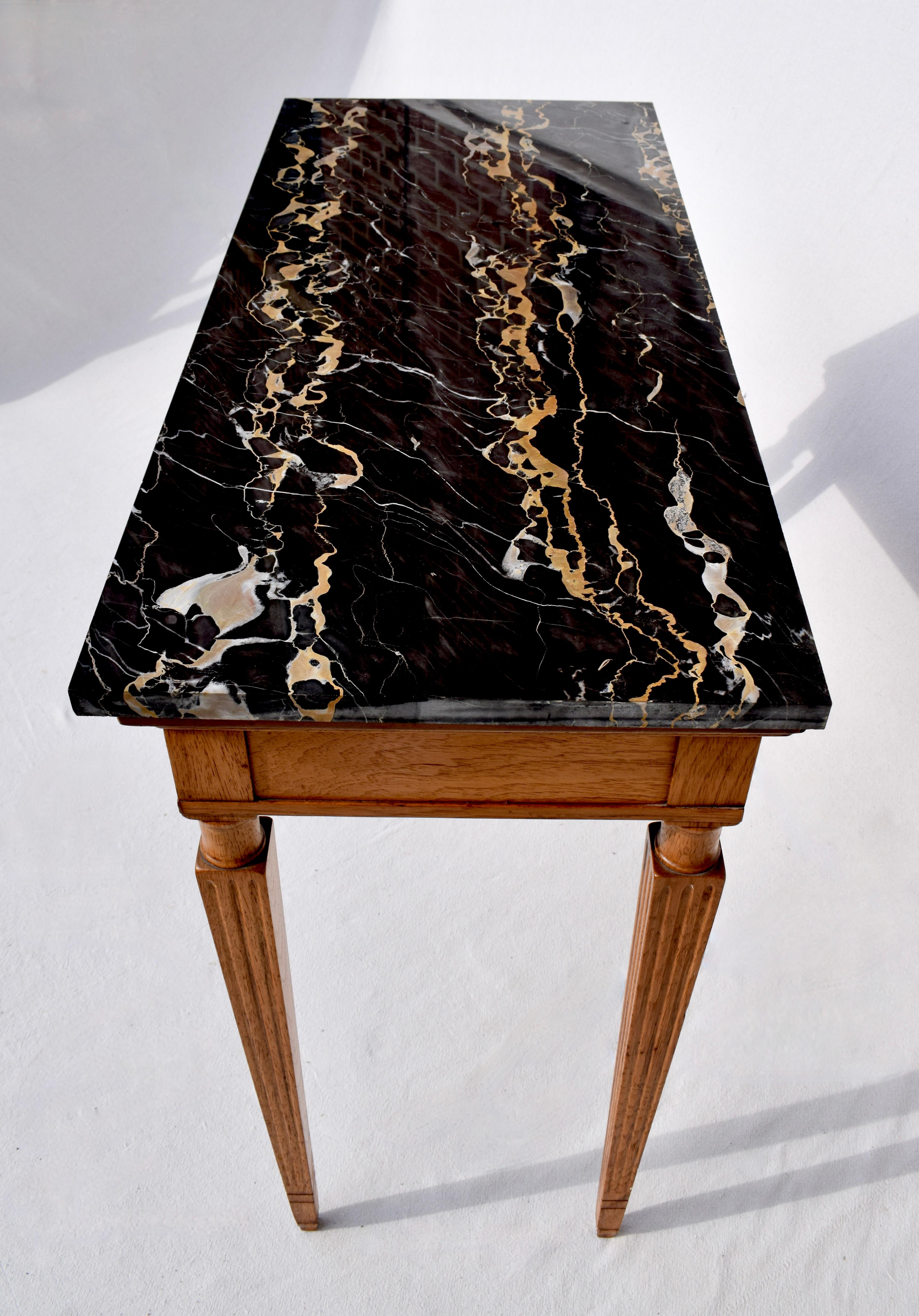 Louis XVI Style Portoro Marble Console Table by Irwin 6