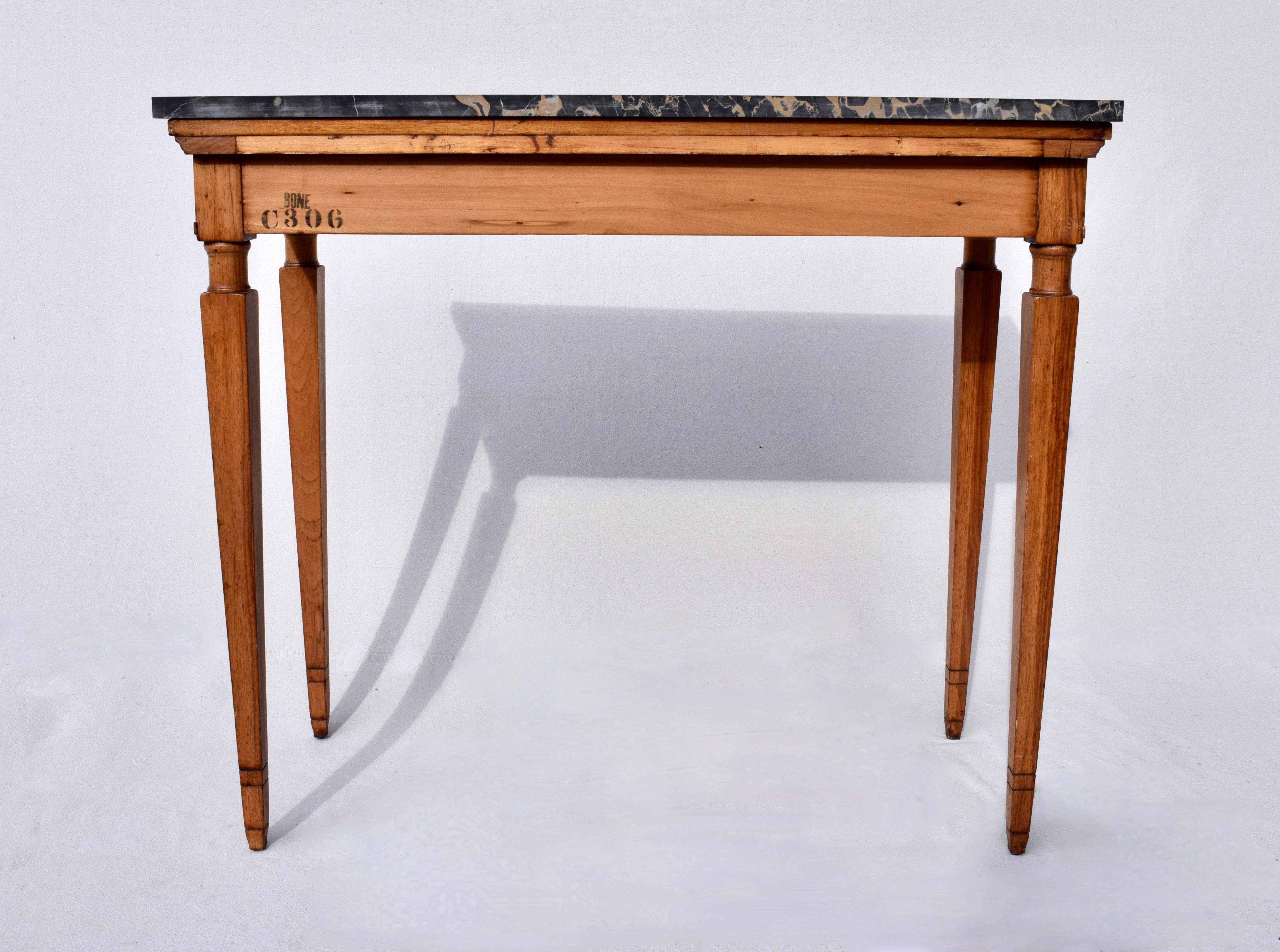 Louis XVI Style Portoro Marble Console Table by Irwin 7