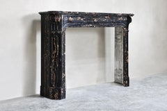 Louis XVI Style Portoro Marble Fireplace from the 19th Century