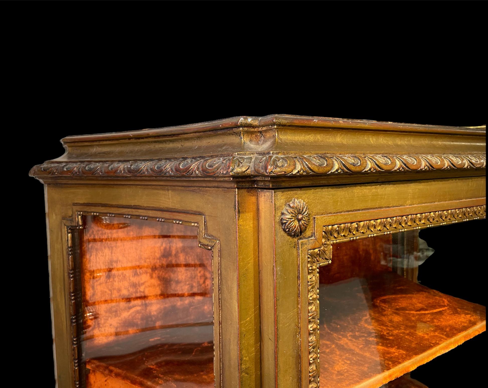 Louis XVI Style Rectangular Vitrine / Curio Cabinet For Sale 5