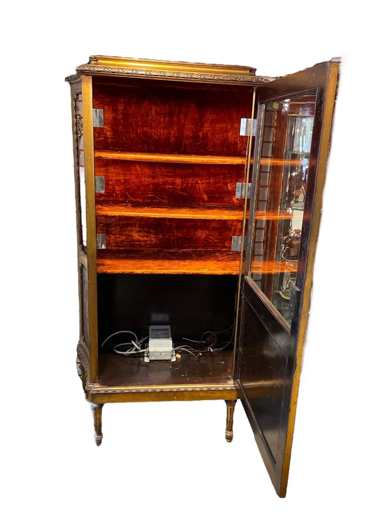 Louis XVI Style Rectangular Vitrine / Curio Cabinet For Sale 6