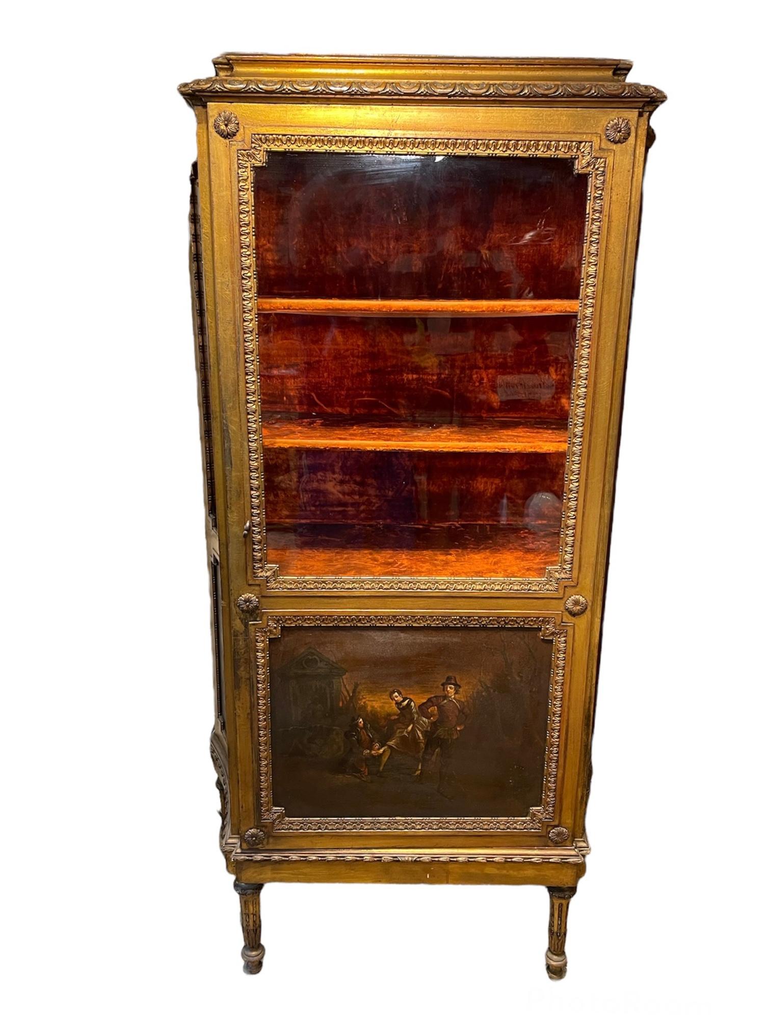 Louis XVI Style Rectangular Vitrine / Curio Cabinet For Sale 9