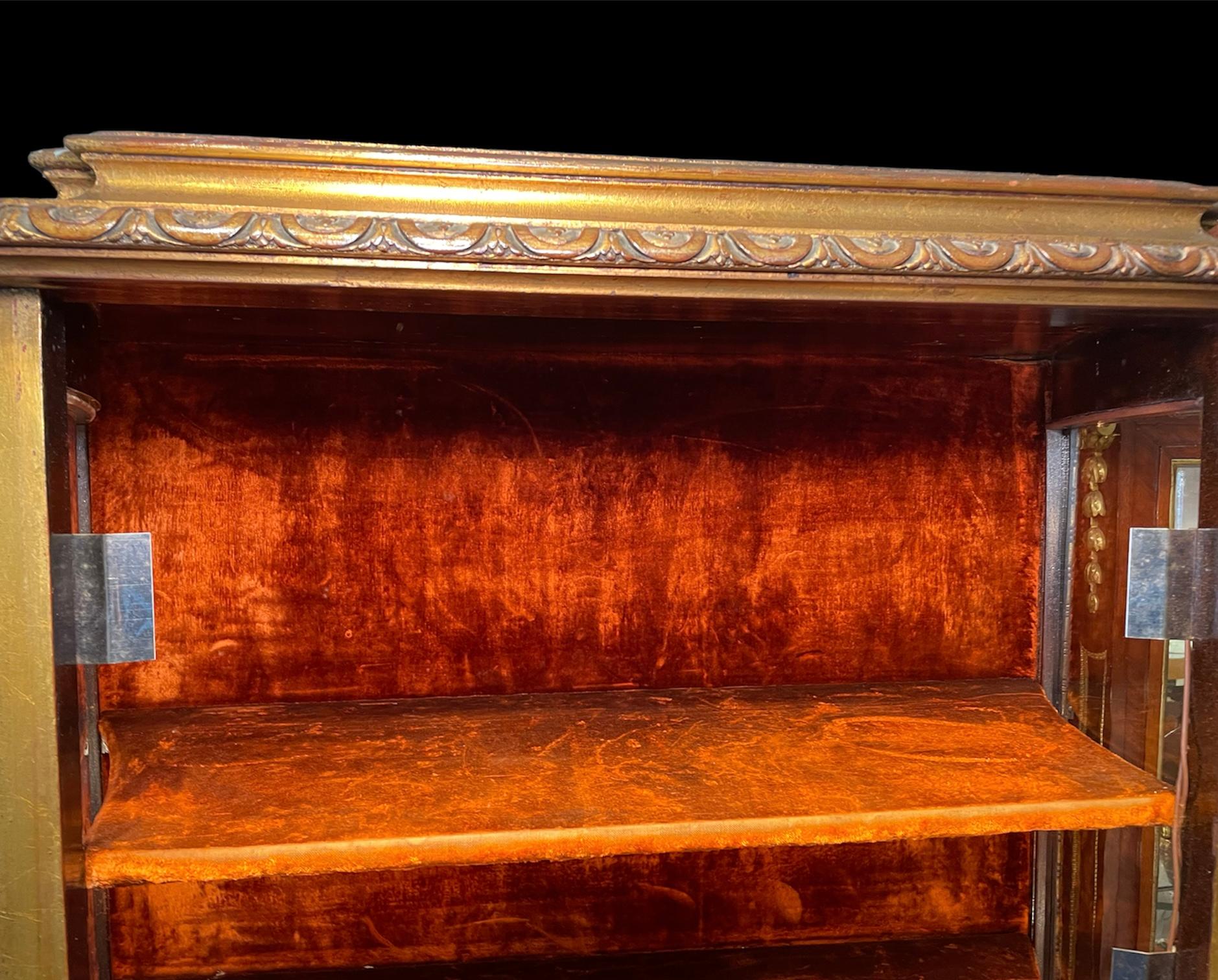 Louis XVI Style Rectangular Vitrine / Curio Cabinet For Sale 2