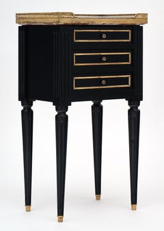 Louis XVI Style Red Marble-Topped Side Table