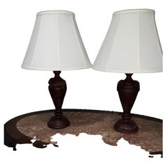 Louis XVI Style Red Ram Design Electric Stand Lamps