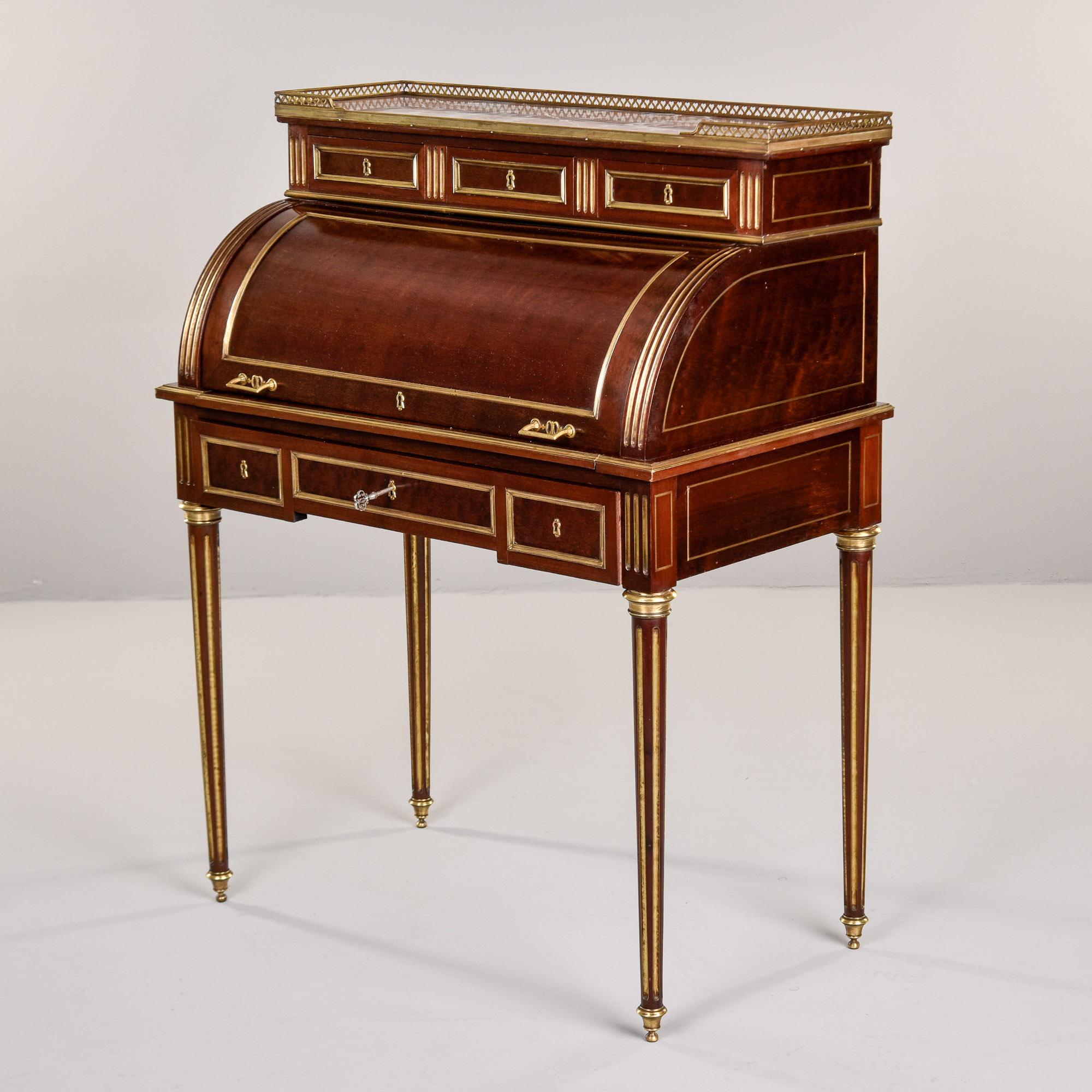 Louis XVI Style Roll Top Cylinder Desk 7
