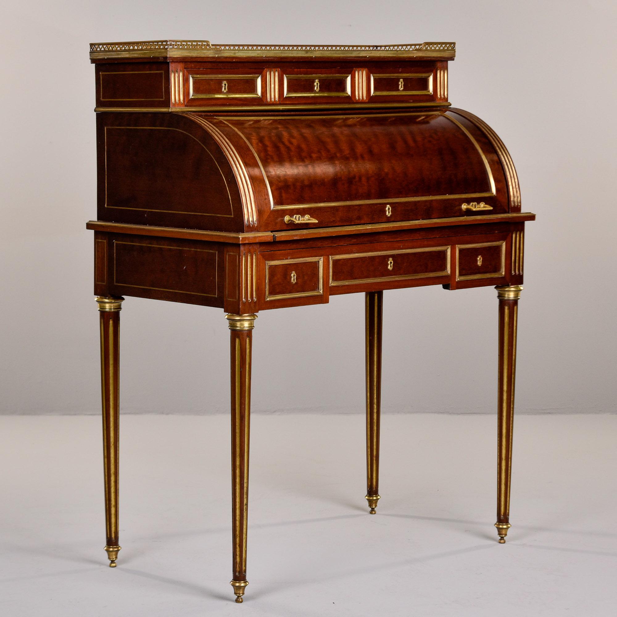 20th Century Louis XVI Style Roll Top Cylinder Desk