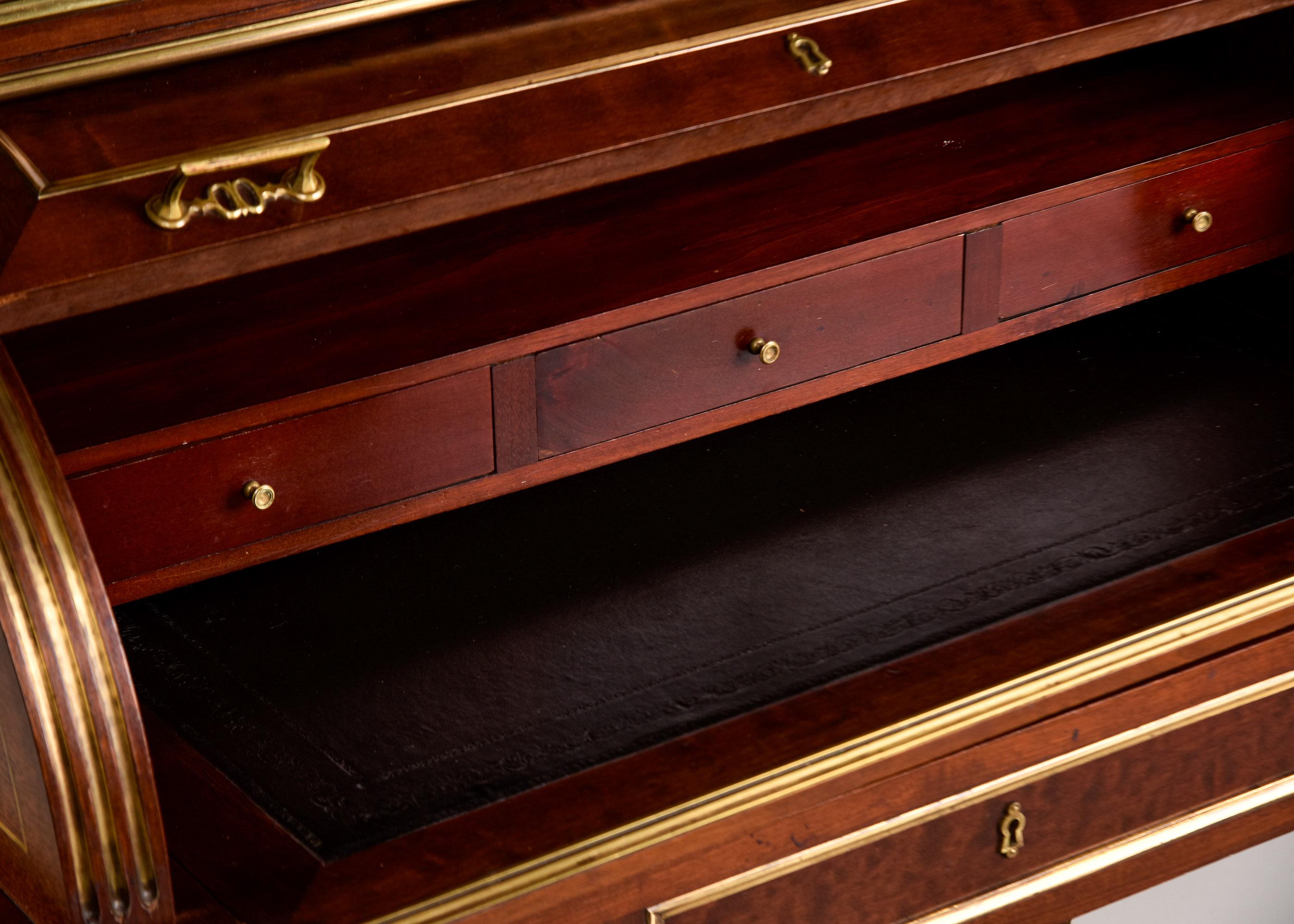 Louis XVI Style Roll Top Cylinder Desk 1