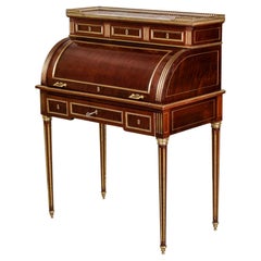 Louis XVI Style Roll Top Cylinder Desk