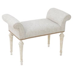Antique Louis XVI Style Rolled Arm Bench